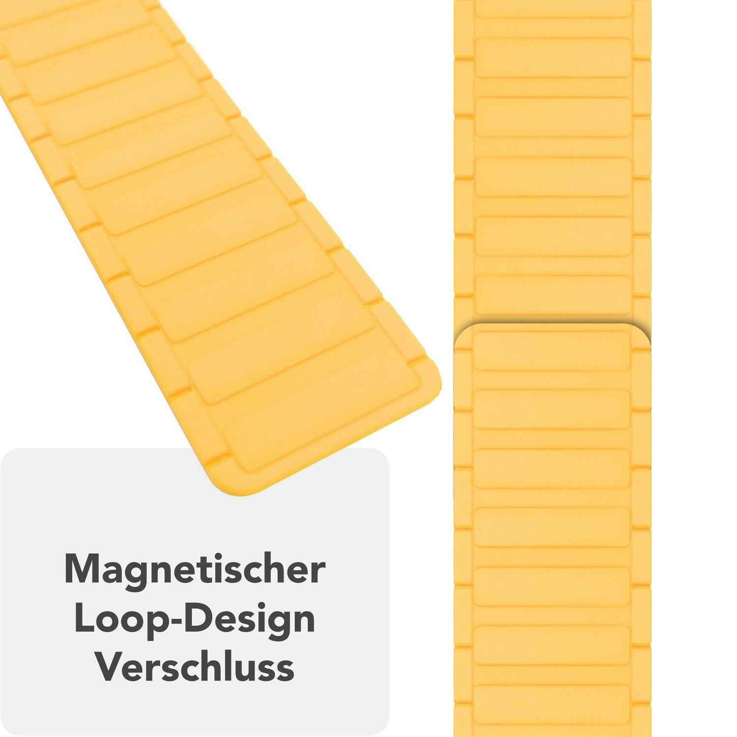 NALIA Nexus Armband für Apple Watch SE/10/9/8/7/6/5/4/3/2/1, Gehäusegröße 38/40/41/42mm, Magnetisches Silikon Loop Sportarmband mit Wellenstruktur
