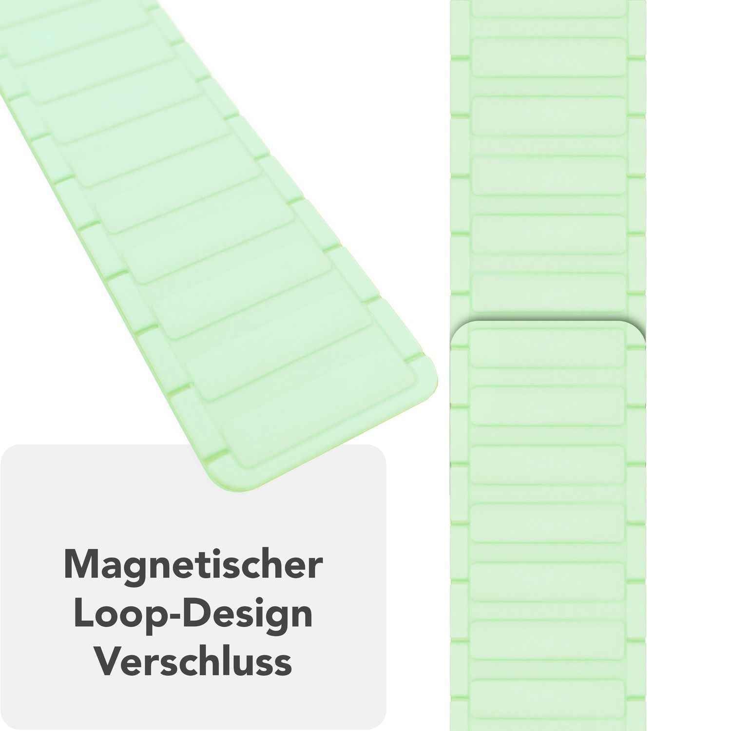NALIA Nexus Armband für Apple Watch SE/10/9/8/7/6/5/4/3/2/1, Gehäusegröße 38/40/41/42mm, Magnetisches Silikon Loop Sportarmband mit Wellenstruktur