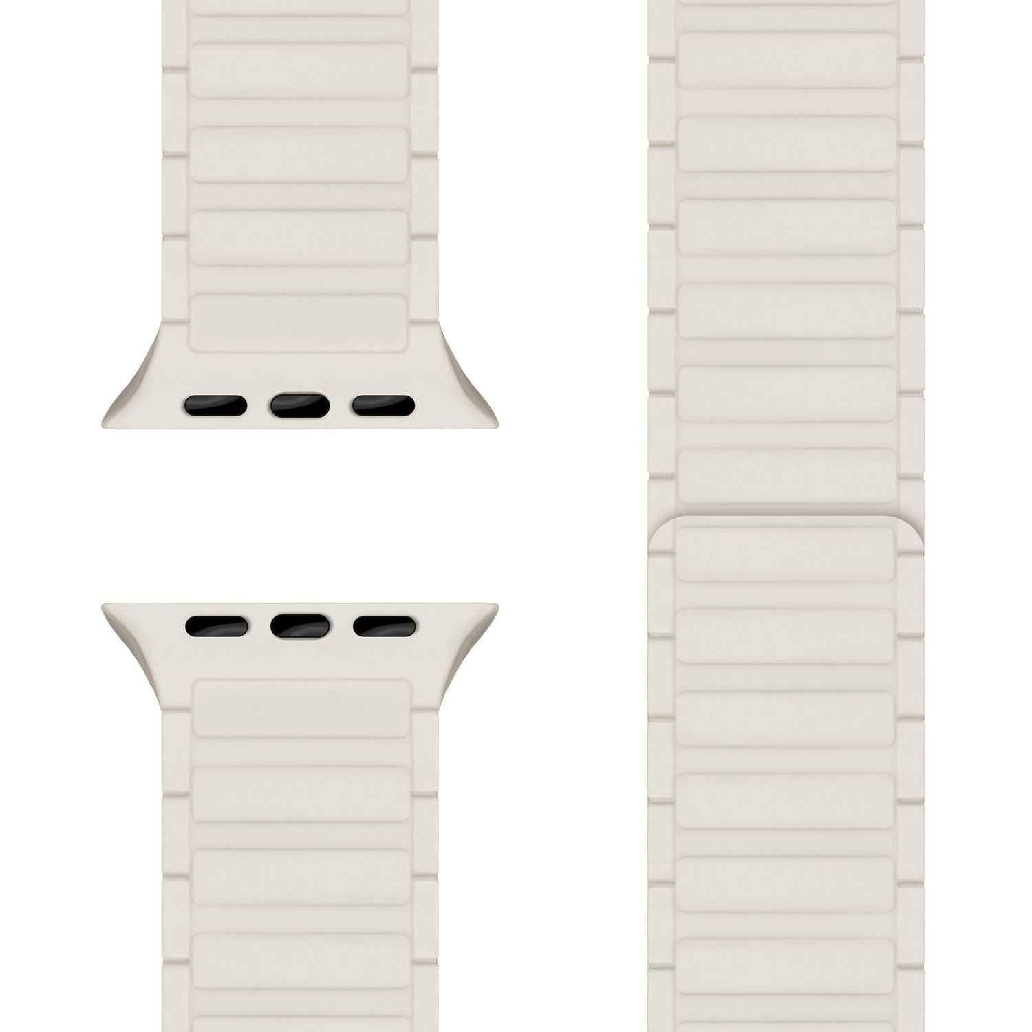 NALIA Nexus Armband für Apple Watch SE/10/9/8/7/6/5/4/3/2/1, Gehäusegröße 38/40/41/42mm, Magnetisches Silikon Loop Sportarmband mit Wellenstruktur