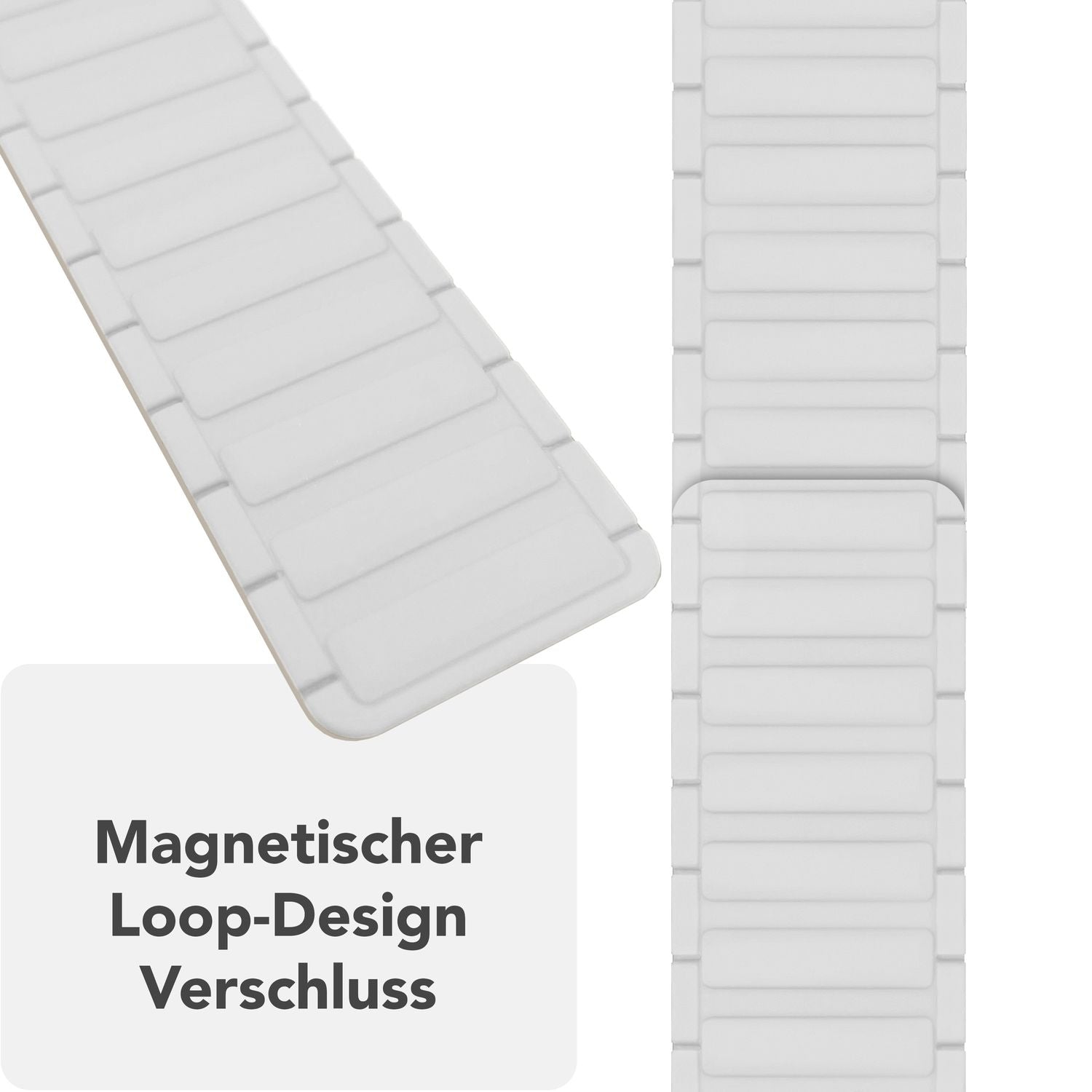 Smartwatch-Armband Silikon mit Wellenstruktur magnetisch 42-49 mm | NALIA Berlin