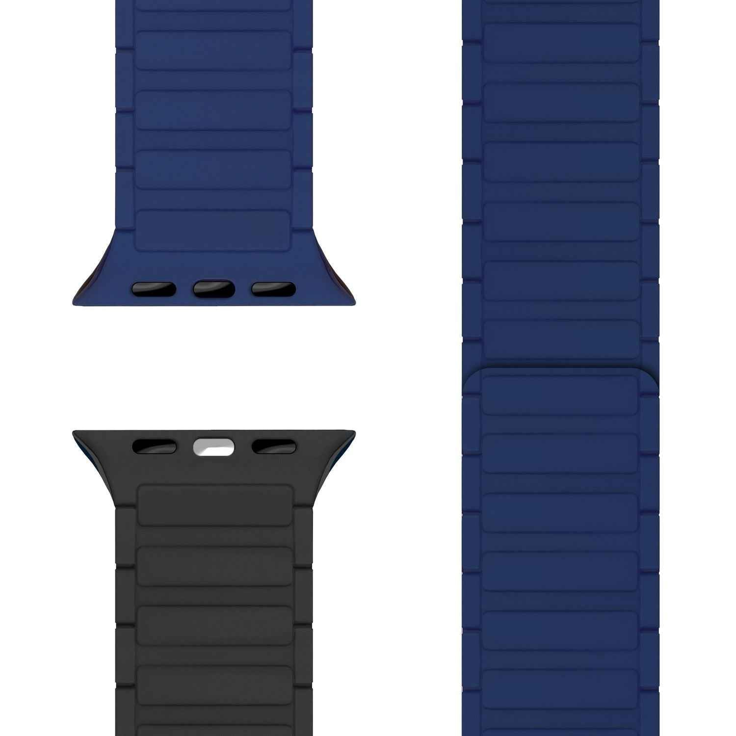 NALIA Nexus Armband für Apple Watch Ultra/SE/10/9/8/7/6/5/4/3/2/1, Gehäusegröße 42/44/45/46/49mm, Magnetisches Silikon Loop Sportarmband mit Wellenstruktur