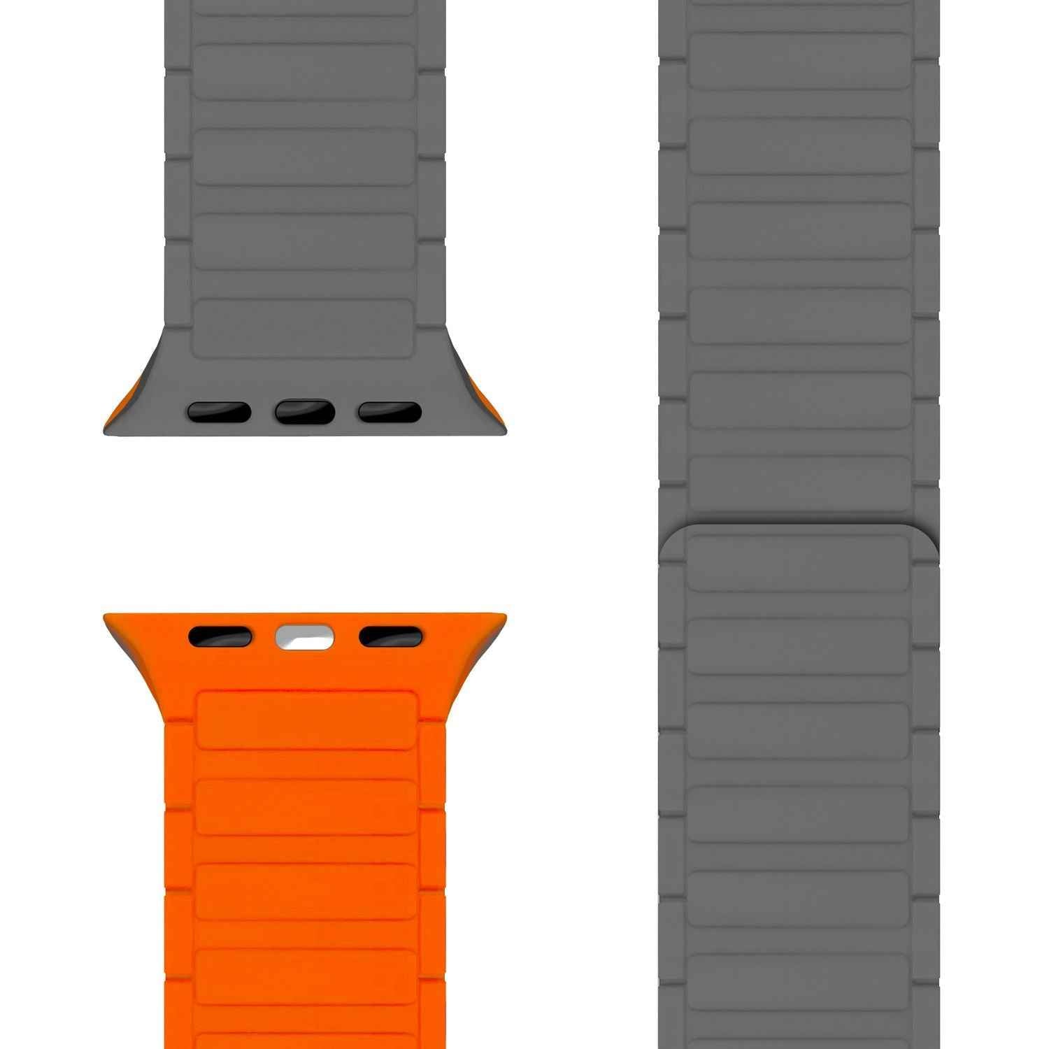 NALIA Nexus Armband für Apple Watch Ultra/SE/10/9/8/7/6/5/4/3/2/1, Gehäusegröße 42/44/45/46/49mm, Magnetisches Silikon Loop Sportarmband mit Wellenstruktur