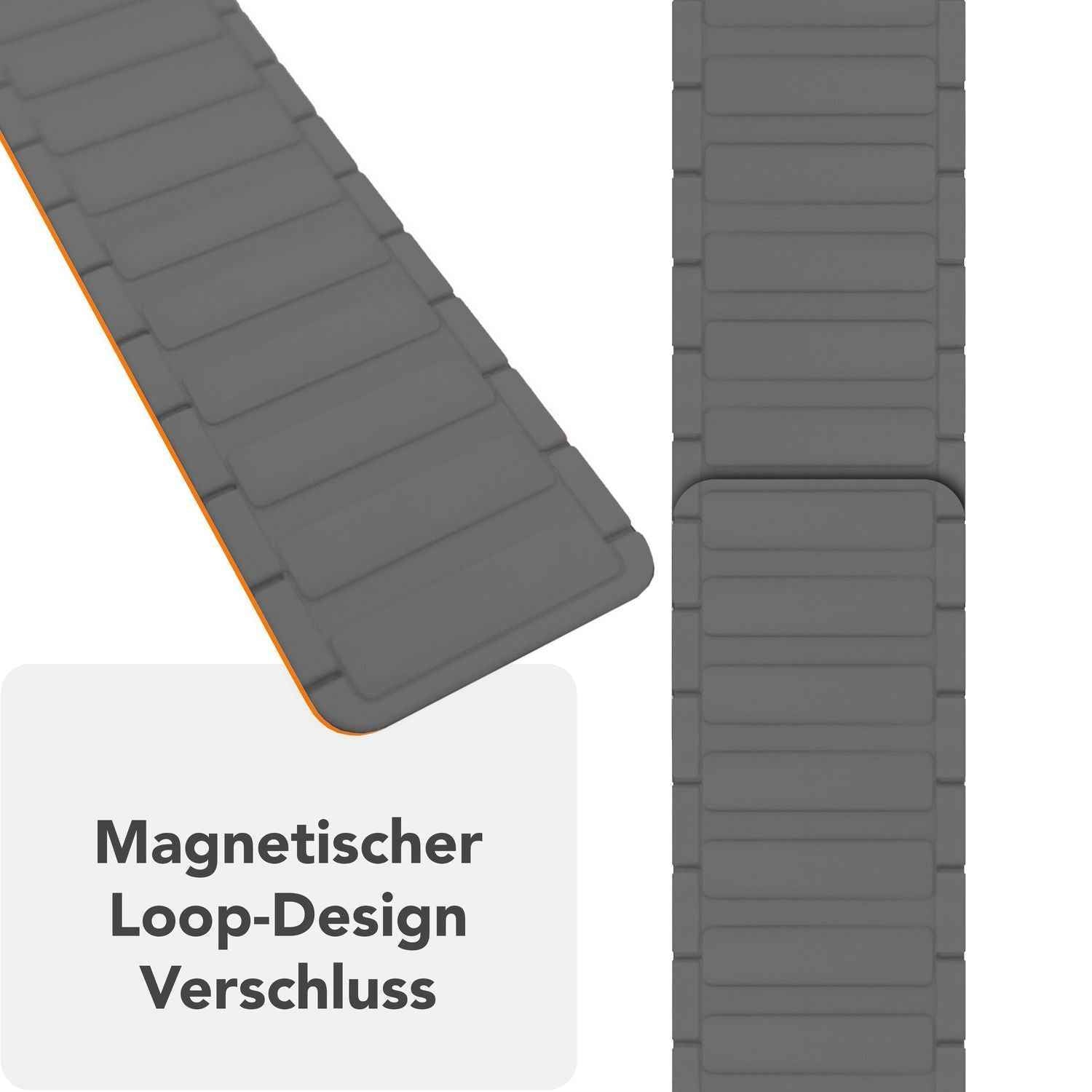 NALIA Nexus Armband für Apple Watch Ultra/SE/10/9/8/7/6/5/4/3/2/1, Gehäusegröße 42/44/45/46/49mm, Magnetisches Silikon Loop Sportarmband mit Wellenstruktur