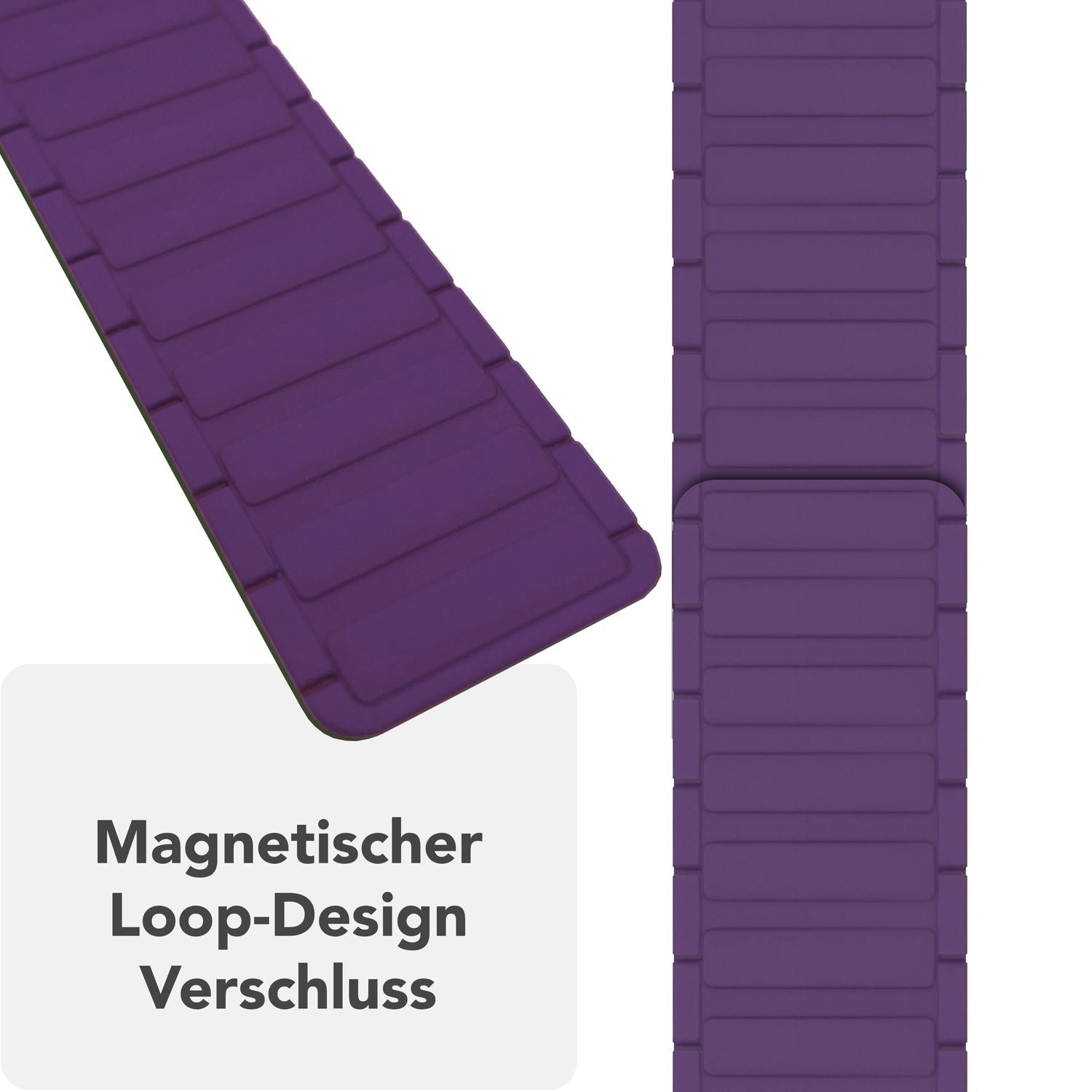 Smartwatch-Armband Silikon mit Wellenstruktur magnetisch 42-49 mm | NALIA Berlin