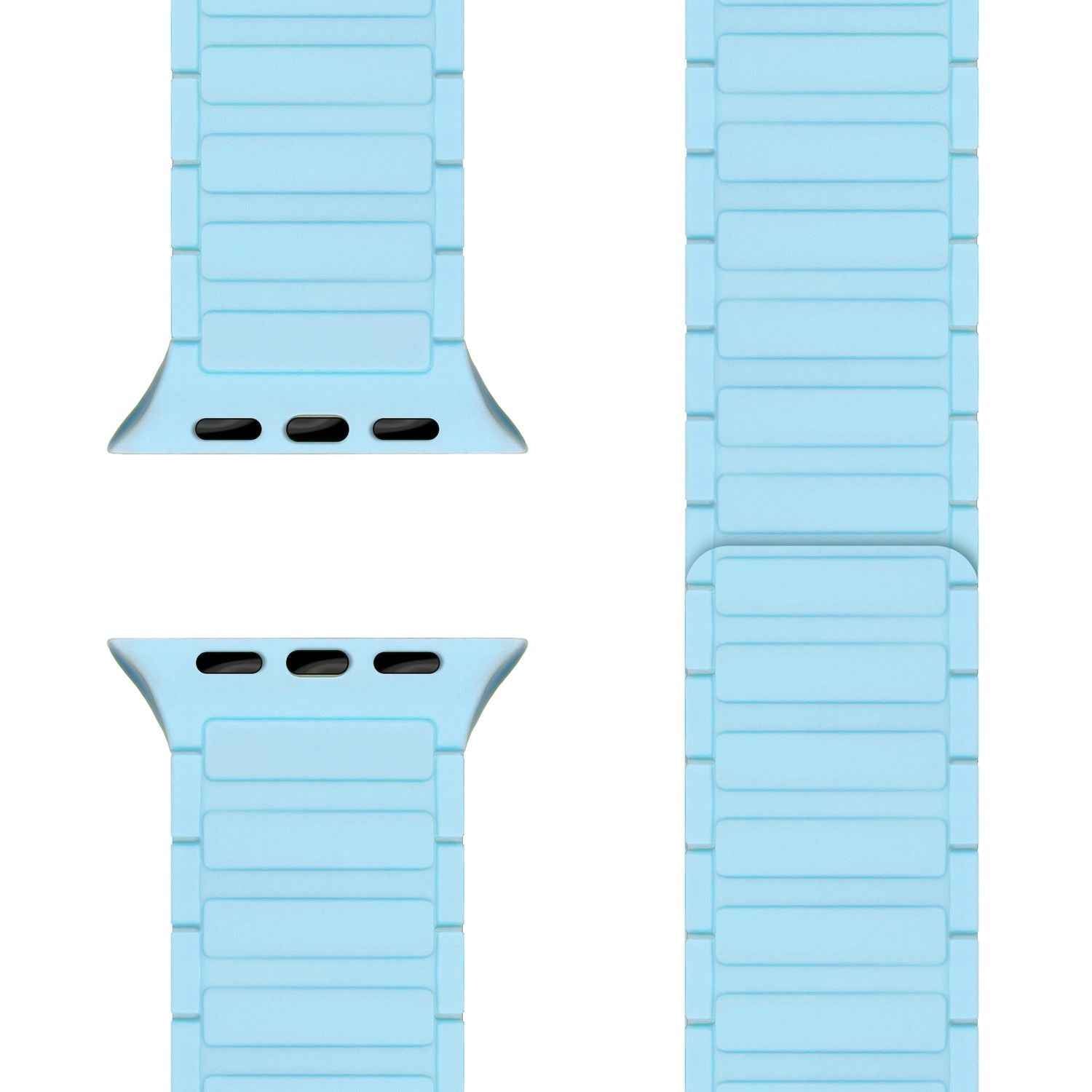 NALIA Nexus Armband für Apple Watch Ultra/SE/10/9/8/7/6/5/4/3/2/1, Gehäusegröße 42/44/45/46/49mm, Magnetisches Silikon Loop Sportarmband mit Wellenstruktur