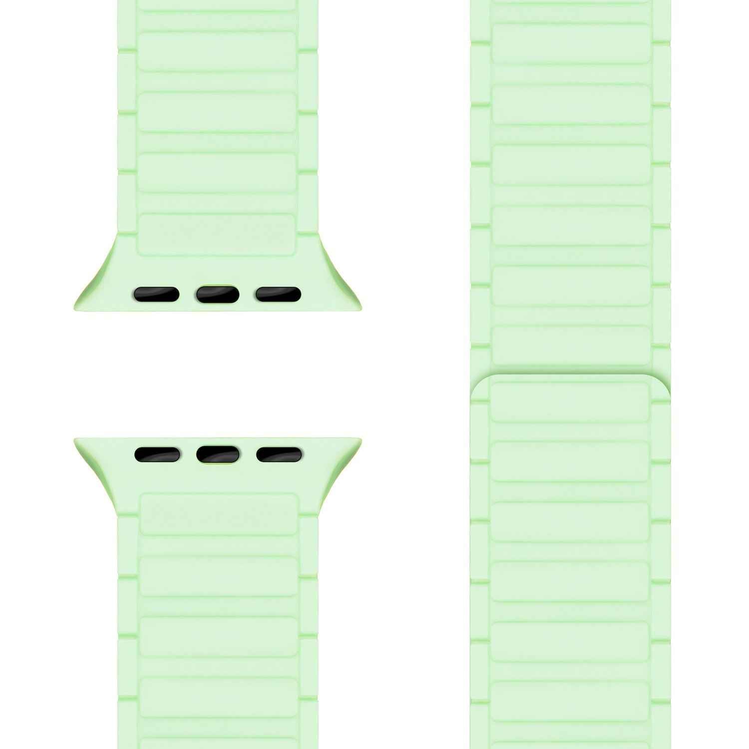 NALIA Nexus Armband für Apple Watch Ultra/SE/10/9/8/7/6/5/4/3/2/1, Gehäusegröße 42/44/45/46/49mm, Magnetisches Silikon Loop Sportarmband mit Wellenstruktur