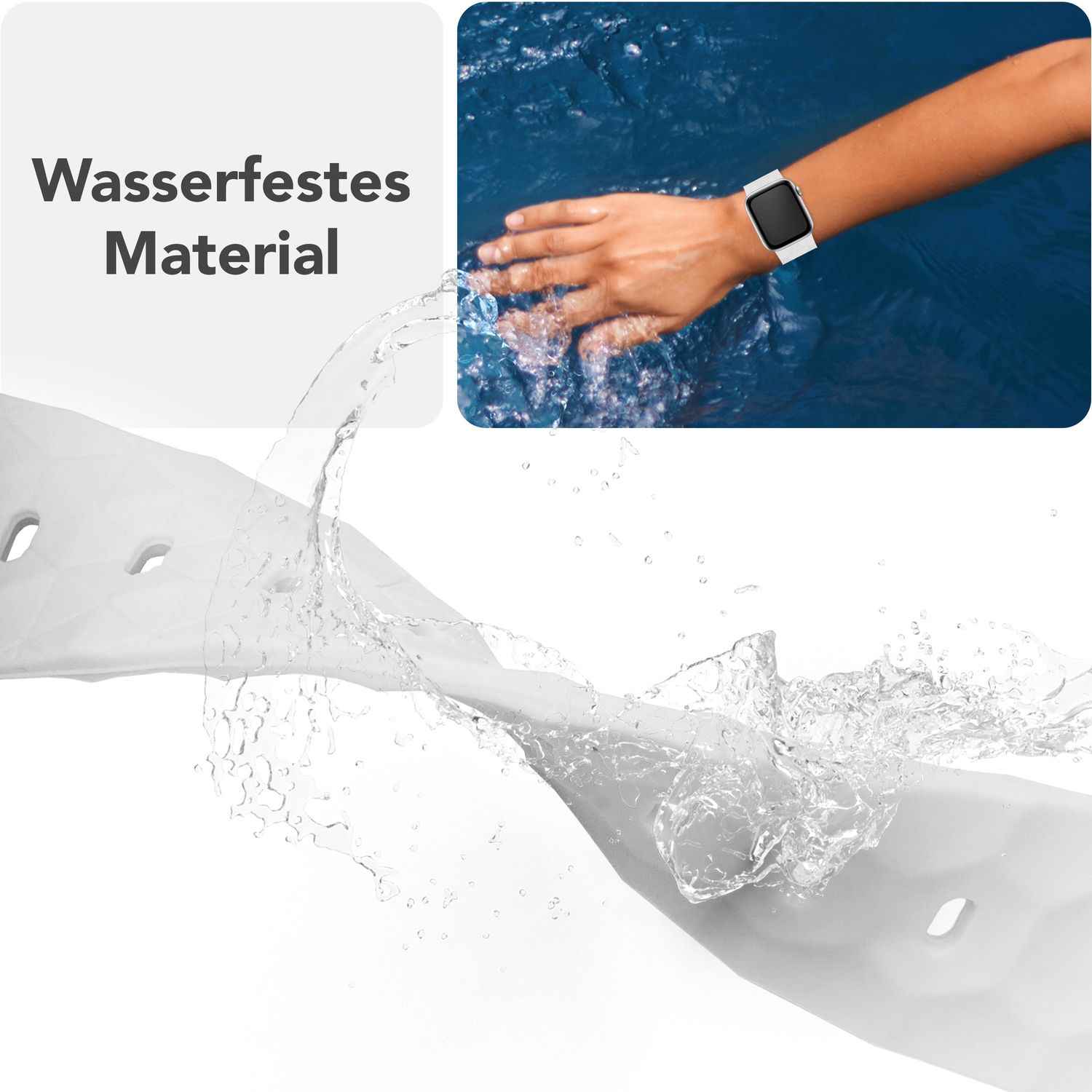 NALIA Hexion Armband für Apple Watch Series SE/10/9/8/7/6/5/4/3/2/1, Gehäusegröße 38/40/41/42mm, Silikon Loop Sportarmband mit Steck-Pin & im Hexagon Design