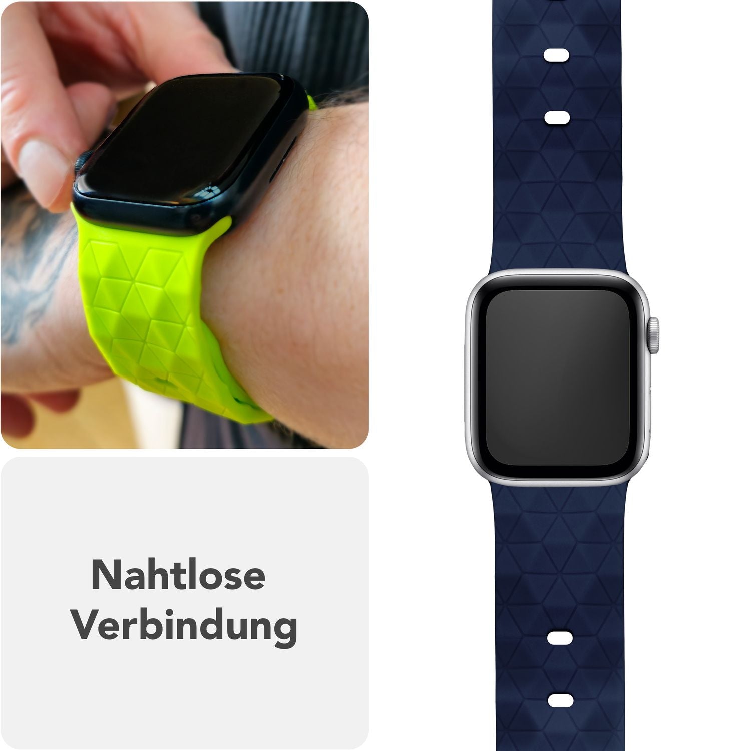 Smartwatch-Armband Silikon Hexagon-Design für Apple Watch 38-42 mm