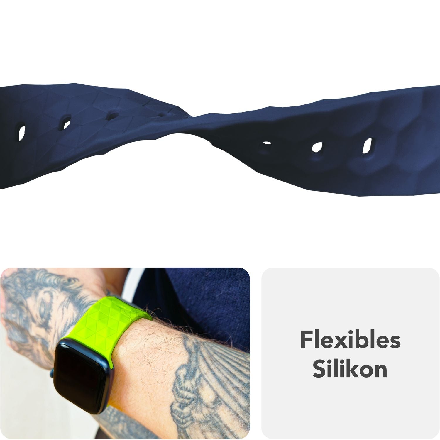 Smartwatch-Armband Silikon Hexagon-Design für Apple Watch 38-42 mm