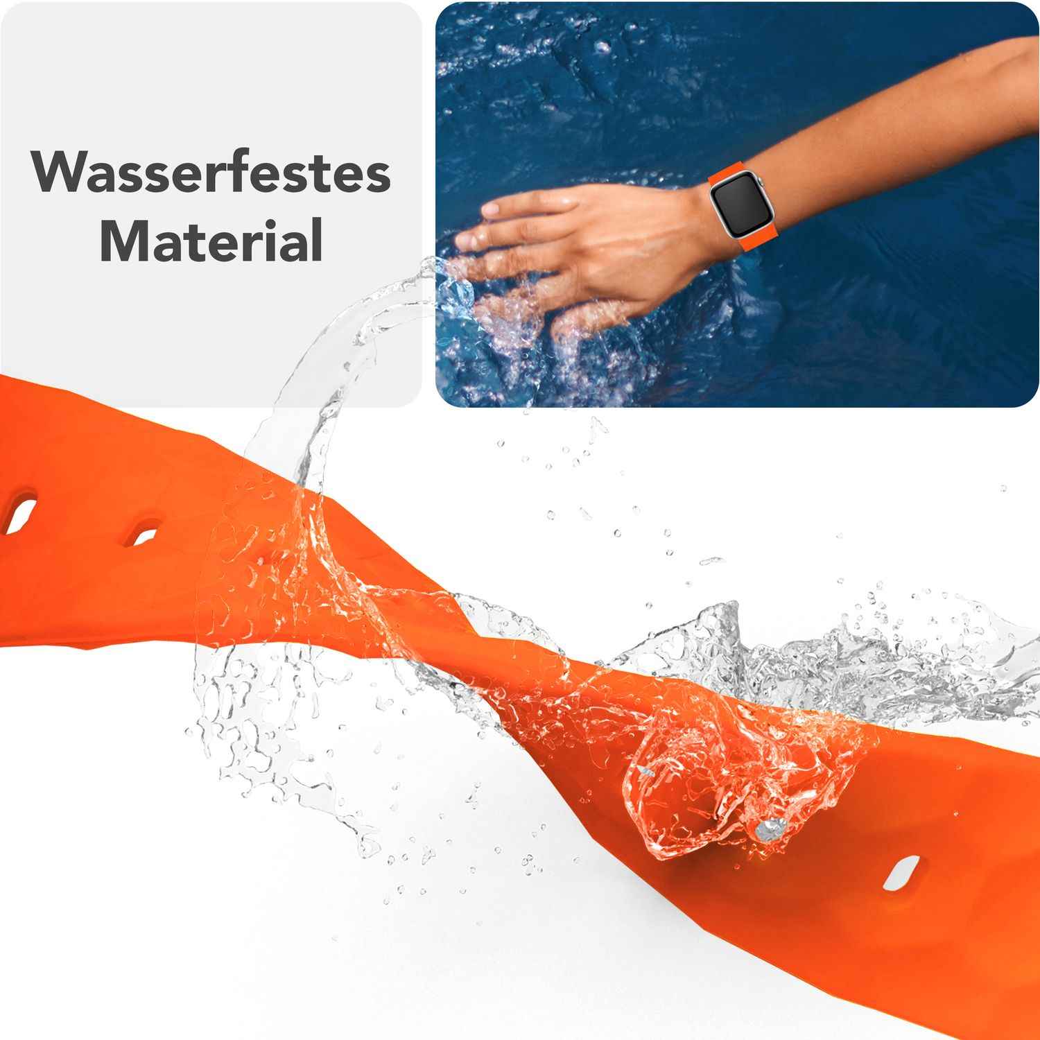 NALIA Hexion Armband für Apple Watch Series SE/10/9/8/7/6/5/4/3/2/1, Gehäusegröße 38/40/41/42mm, Silikon Loop Sportarmband mit Steck-Pin & im Hexagon Design