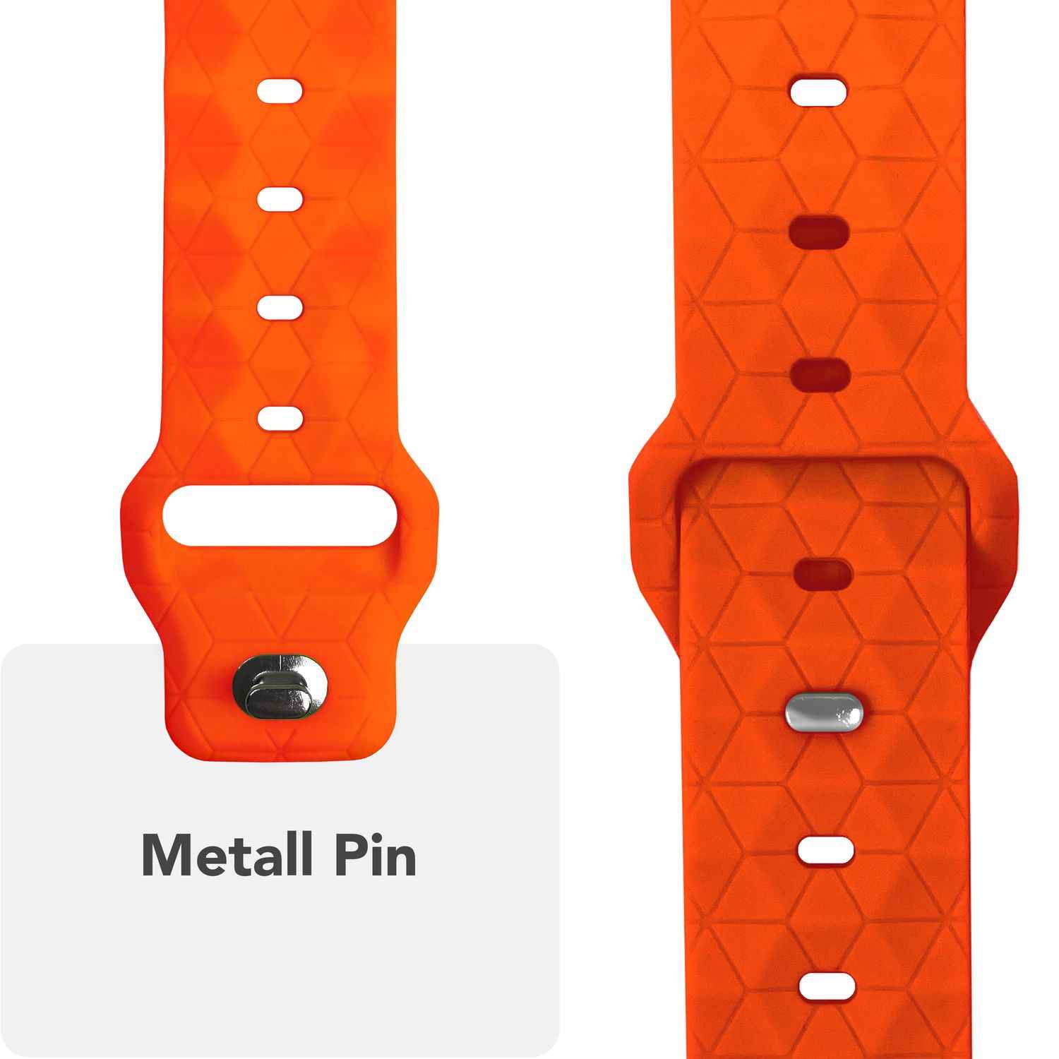 NALIA Hexion Armband für Apple Watch Series SE/10/9/8/7/6/5/4/3/2/1, Gehäusegröße 38/40/41/42mm, Silikon Loop Sportarmband mit Steck-Pin & im Hexagon Design