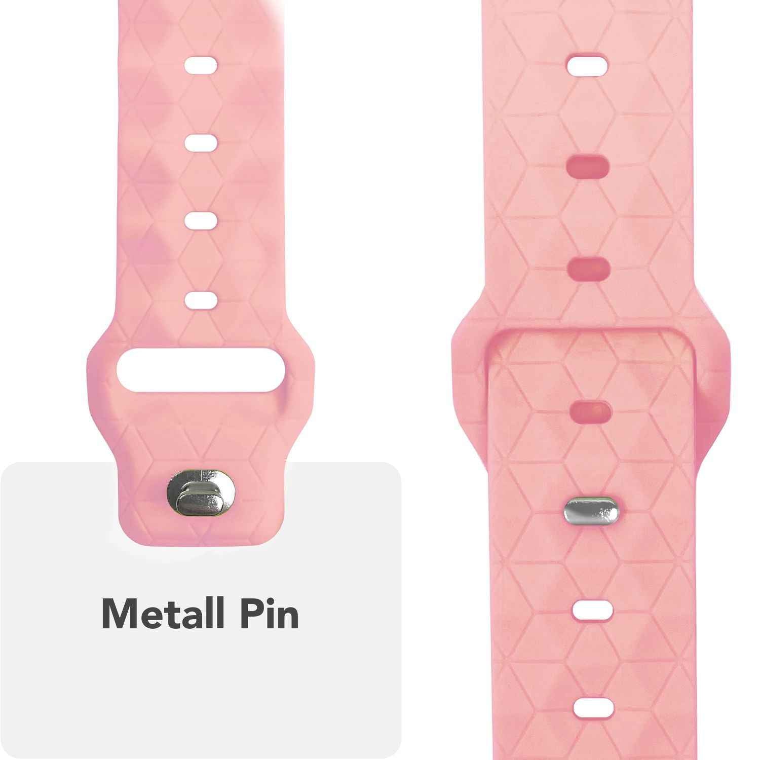 NALIA Hexion Armband für Apple Watch Series SE/10/9/8/7/6/5/4/3/2/1, Gehäusegröße 38/40/41/42mm, Silikon Loop Sportarmband mit Steck-Pin & im Hexagon Design