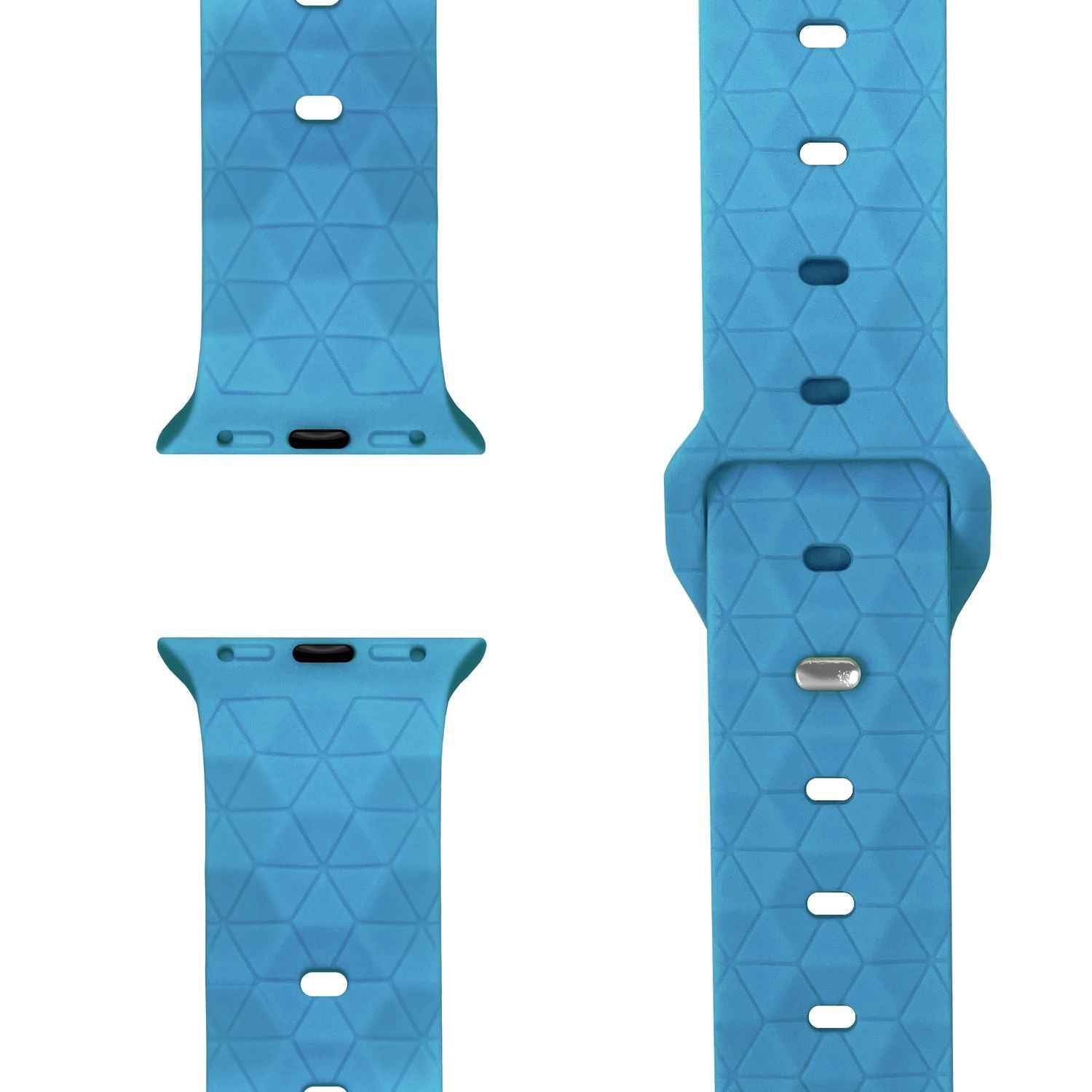 NALIA Hexion Armband für Apple Watch Series SE/10/9/8/7/6/5/4/3/2/1, Gehäusegröße 38/40/41/42mm, Silikon Loop Sportarmband mit Steck-Pin & im Hexagon Design