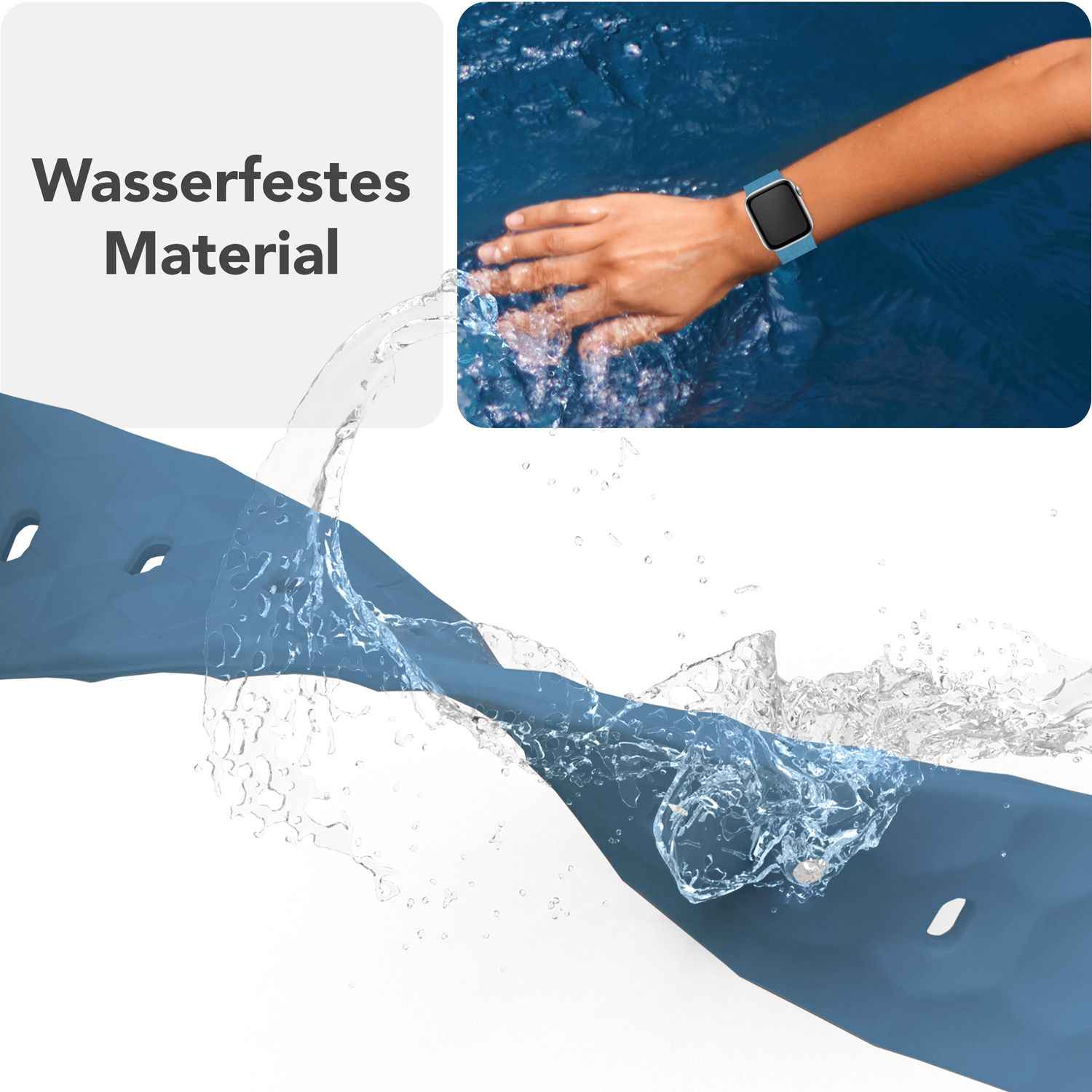 NALIA Hexion Armband für Apple Watch Series SE/10/9/8/7/6/5/4/3/2/1, Gehäusegröße 38/40/41/42mm, Silikon Loop Sportarmband mit Steck-Pin & im Hexagon Design