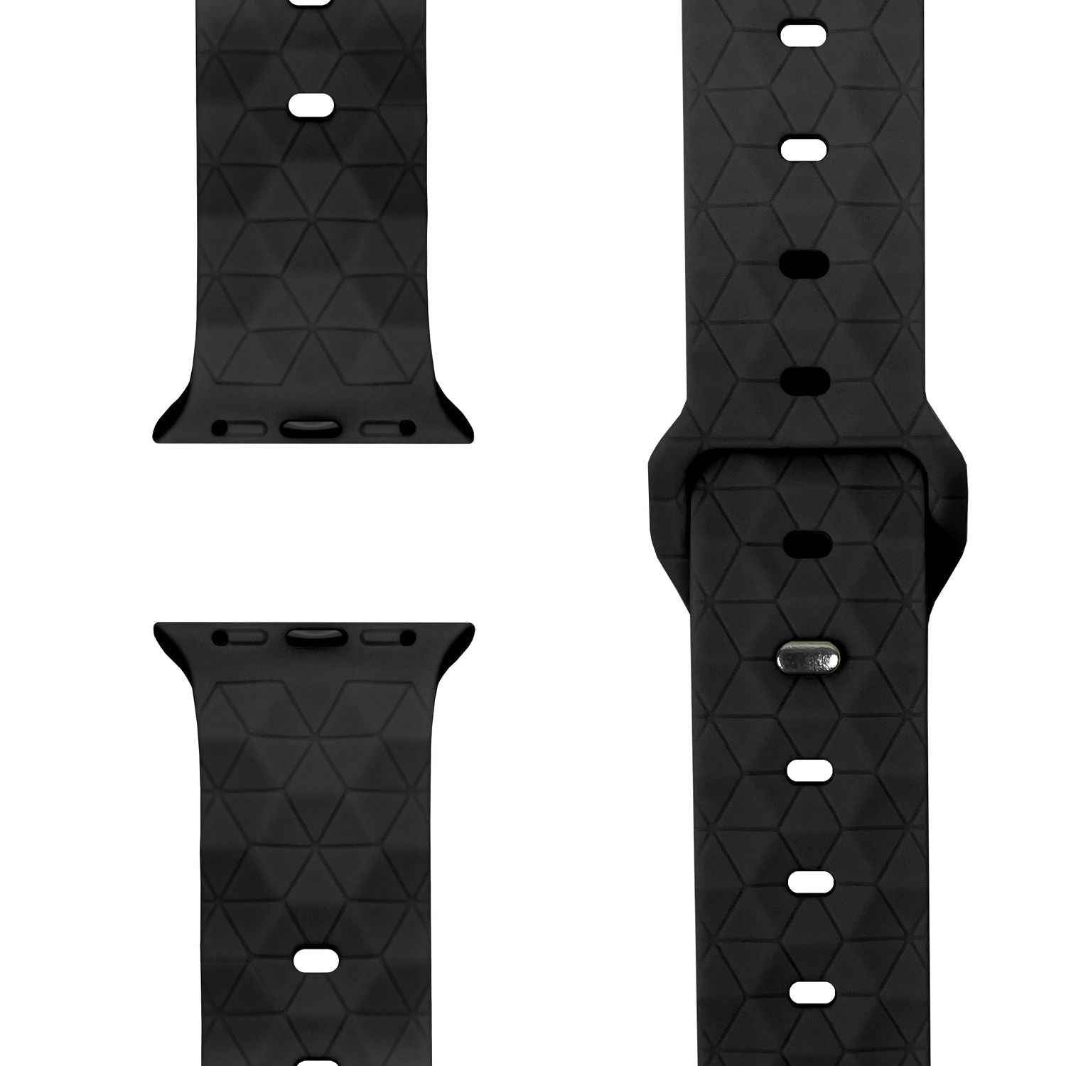 NALIA Hexion Armband für Apple Watch Series SE/10/9/8/7/6/5/4/3/2/1, Gehäusegröße 38/40/41/42mm, Silikon Loop Sportarmband mit Steck-Pin & im Hexagon Design
