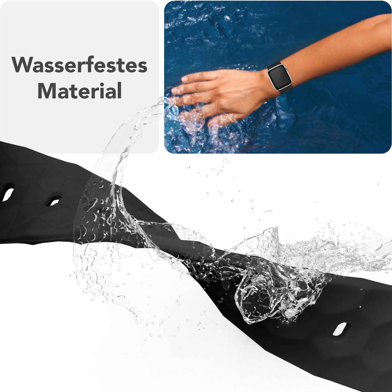 NALIA Hexion Armband für Apple Watch Series SE/10/9/8/7/6/5/4/3/2/1, Gehäusegröße 38/40/41/42mm, Silikon Loop Sportarmband mit Steck-Pin & im Hexagon Design