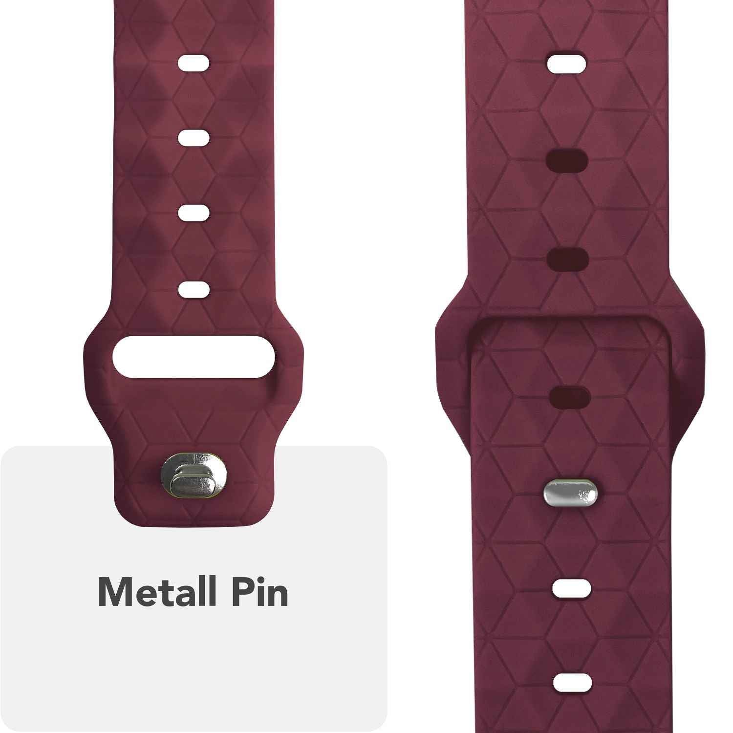 NALIA Hexion Armband für Apple Watch Series SE/10/9/8/7/6/5/4/3/2/1, Gehäusegröße 38/40/41/42mm, Silikon Loop Sportarmband mit Steck-Pin & im Hexagon Design