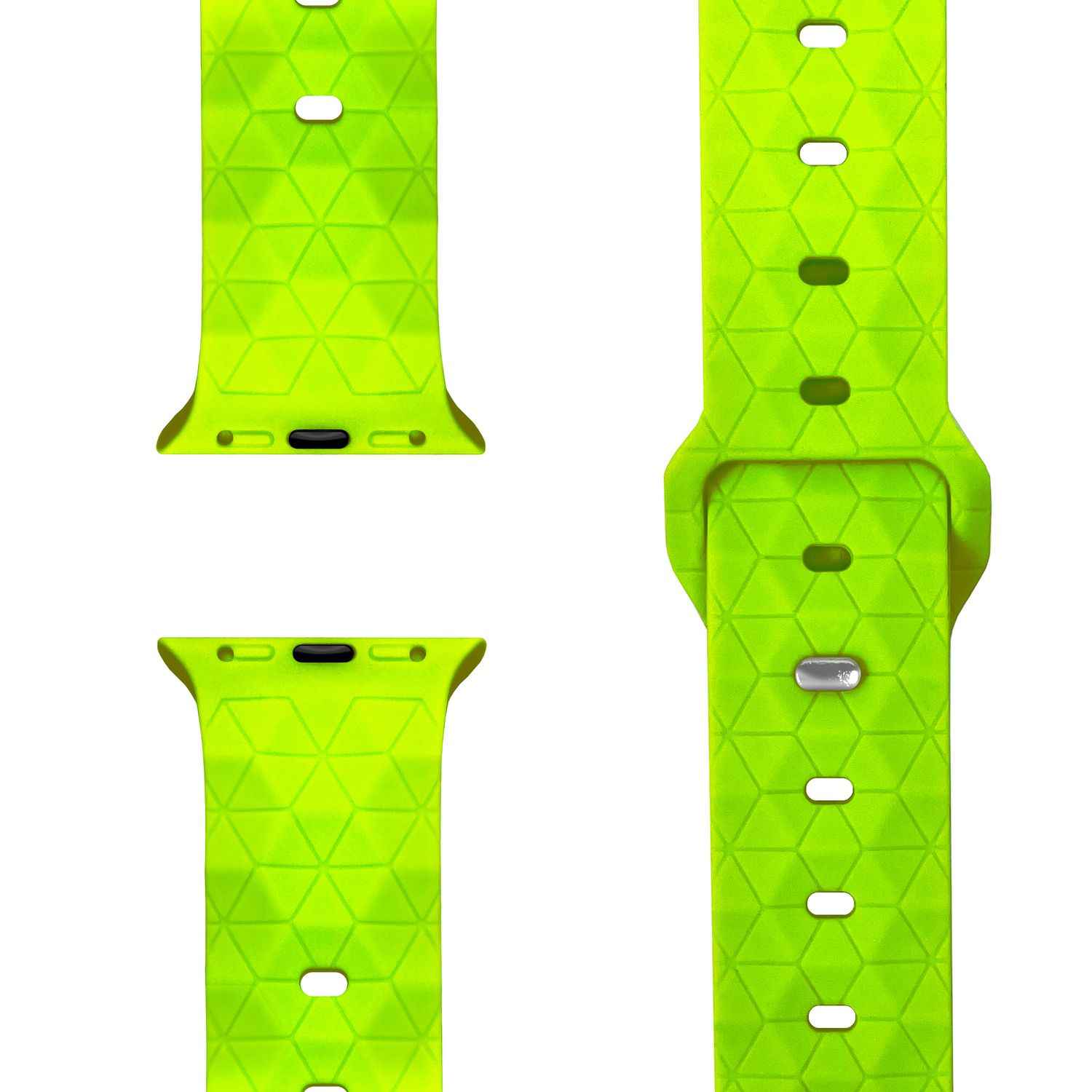 NALIA Hexion Armband für Apple Watch Series SE/10/9/8/7/6/5/4/3/2/1, Gehäusegröße 38/40/41/42mm, Silikon Loop Sportarmband mit Steck-Pin & im Hexagon Design