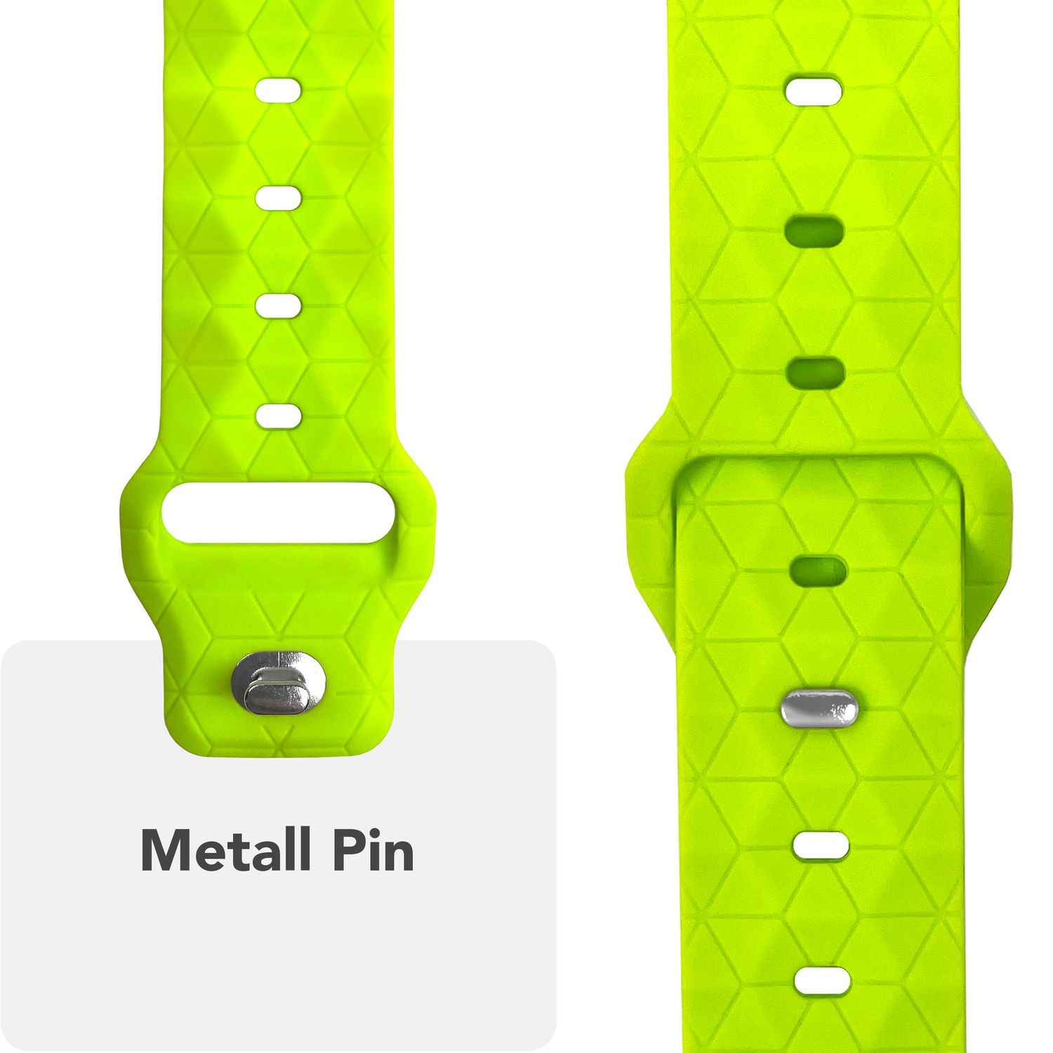 NALIA Hexion Armband für Apple Watch Series SE/10/9/8/7/6/5/4/3/2/1, Gehäusegröße 38/40/41/42mm, Silikon Loop Sportarmband mit Steck-Pin & im Hexagon Design