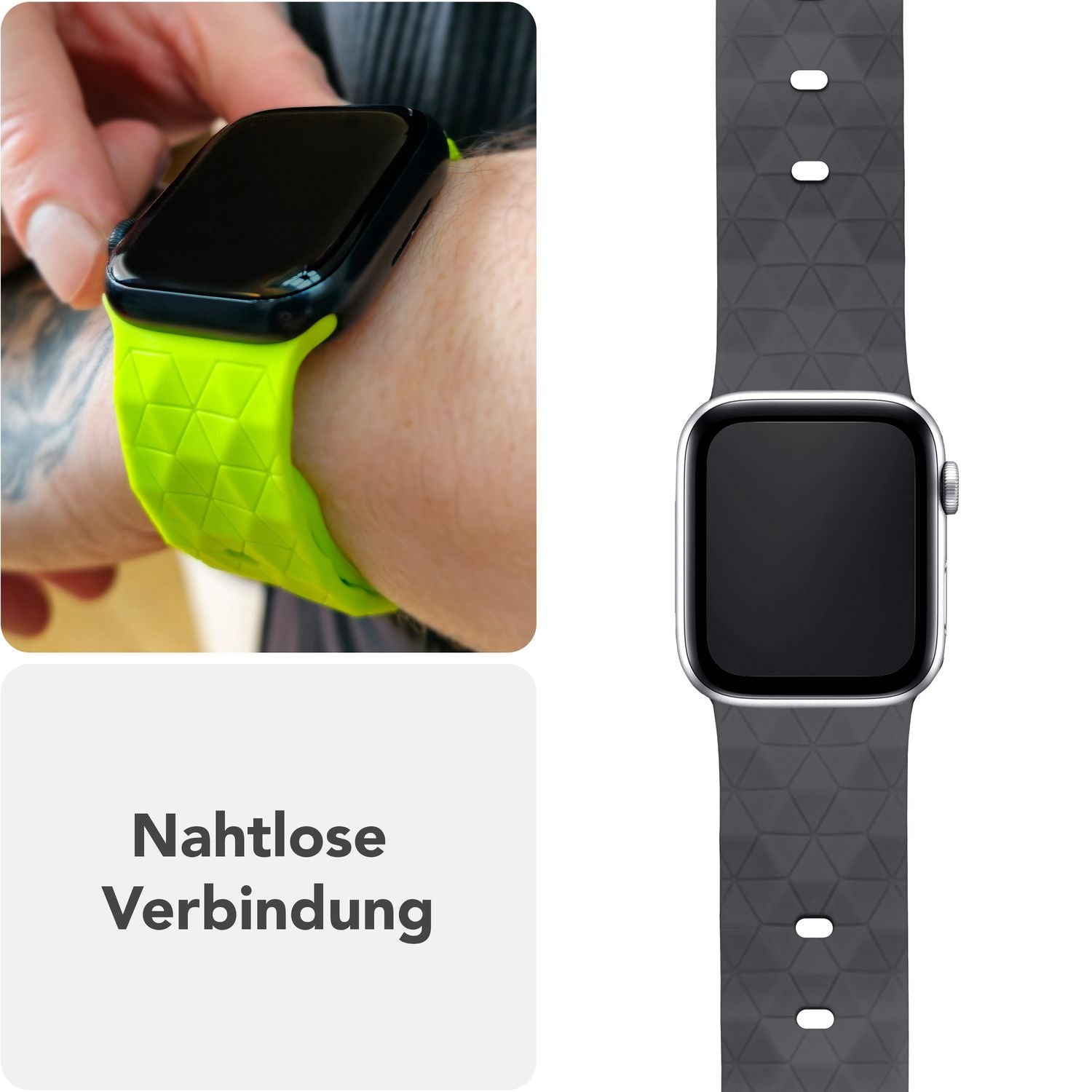 Smartwatch-Armband Silikon Hexagon-Design für Apple Watch 38-42 mm