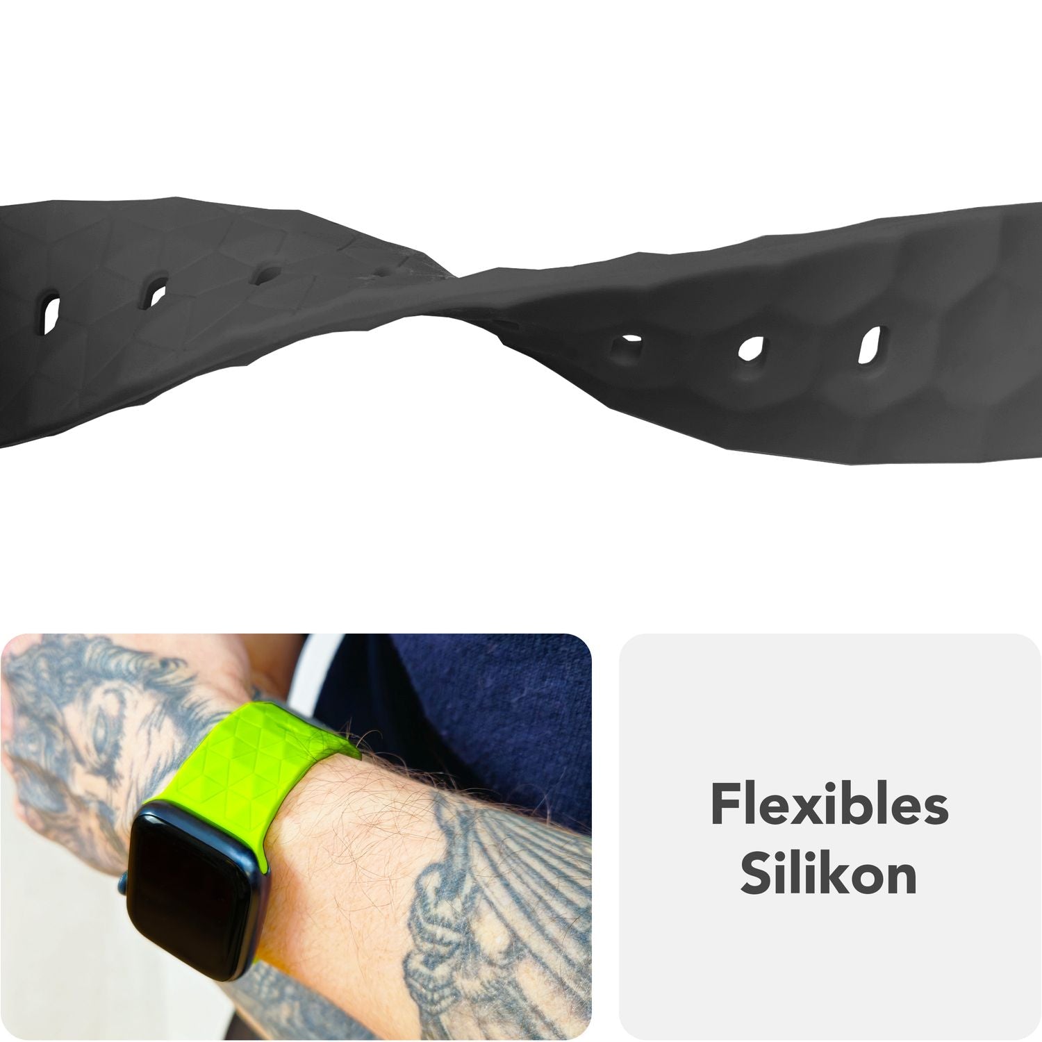 Smartwatch-Armband Silikon Hexagon-Design für Apple Watch 38-42 mm