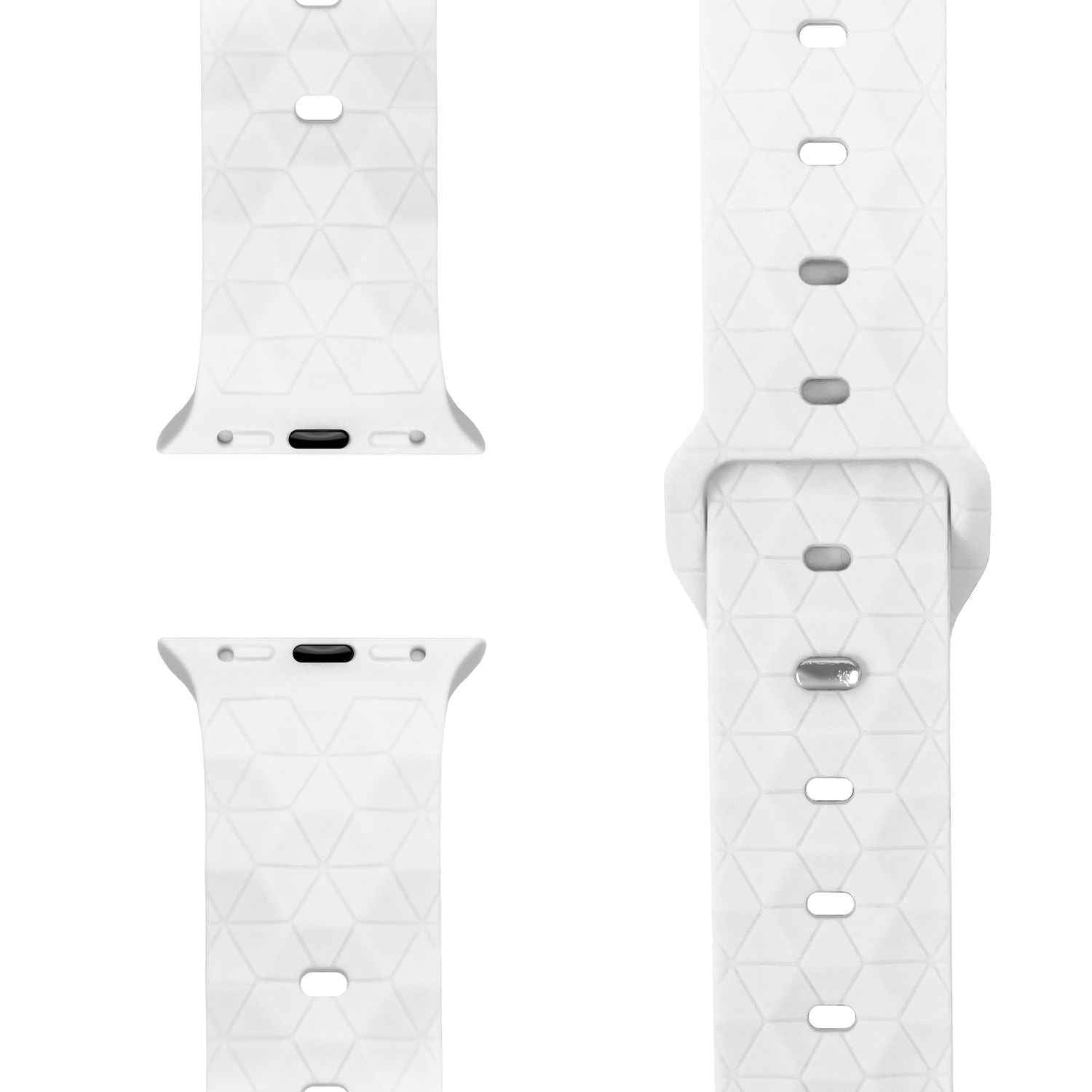 NALIA Hexion Armband für Apple Watch Series Ultra/SE/10/9/8/7/6/5/4/3/2/1, Gehäusegröße 42/44/45/46/49mm, Silikon Loop Sportarmband mit Steck-Pin & im Hexagon Design