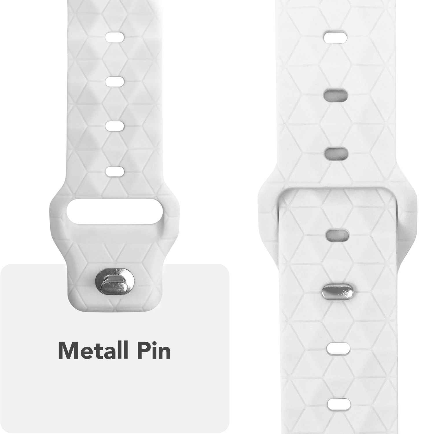NALIA Hexion Armband für Apple Watch Series Ultra/SE/10/9/8/7/6/5/4/3/2/1, Gehäusegröße 42/44/45/46/49mm, Silikon Loop Sportarmband mit Steck-Pin & im Hexagon Design