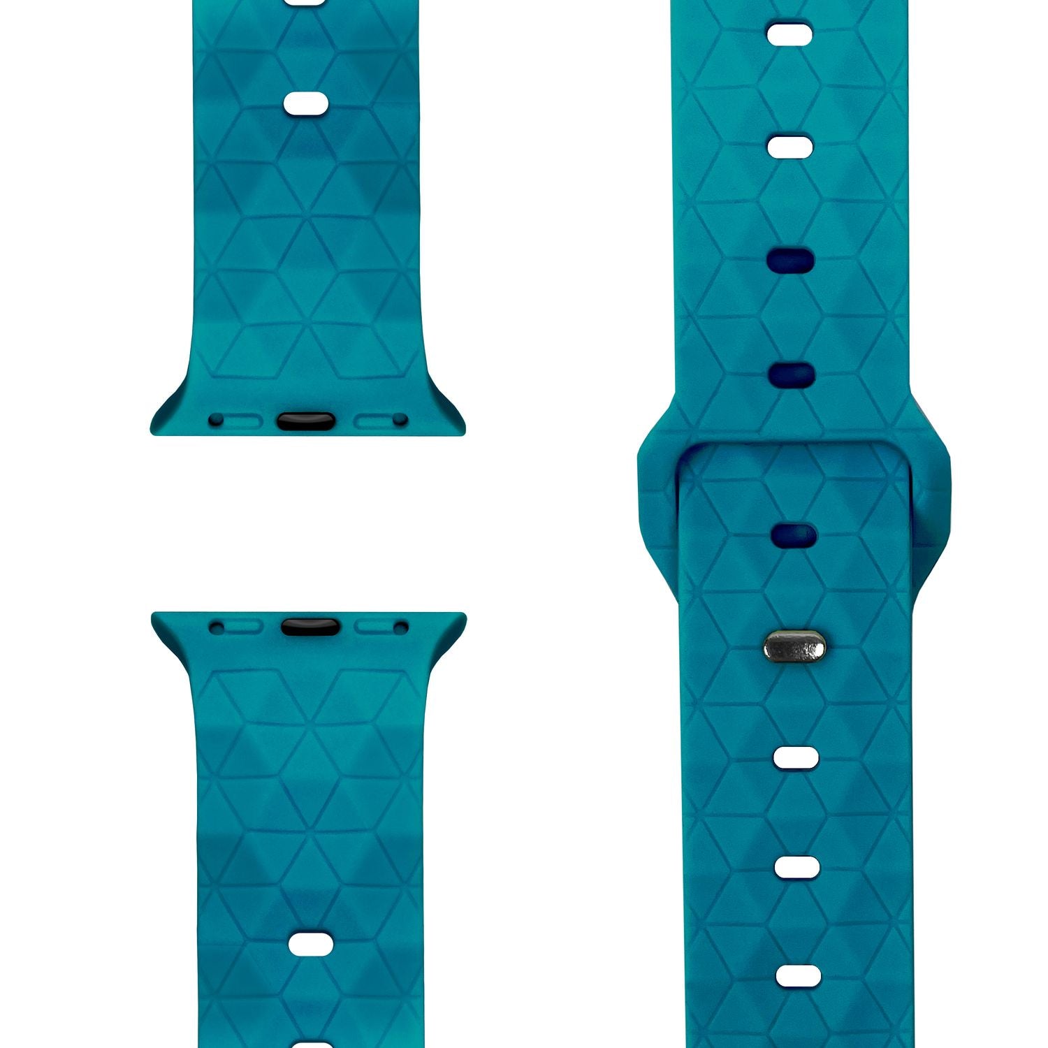 Smartwatch-Armband Silikon mit Hexagon-Struktur weiß für Apple Watch 42-49 mm