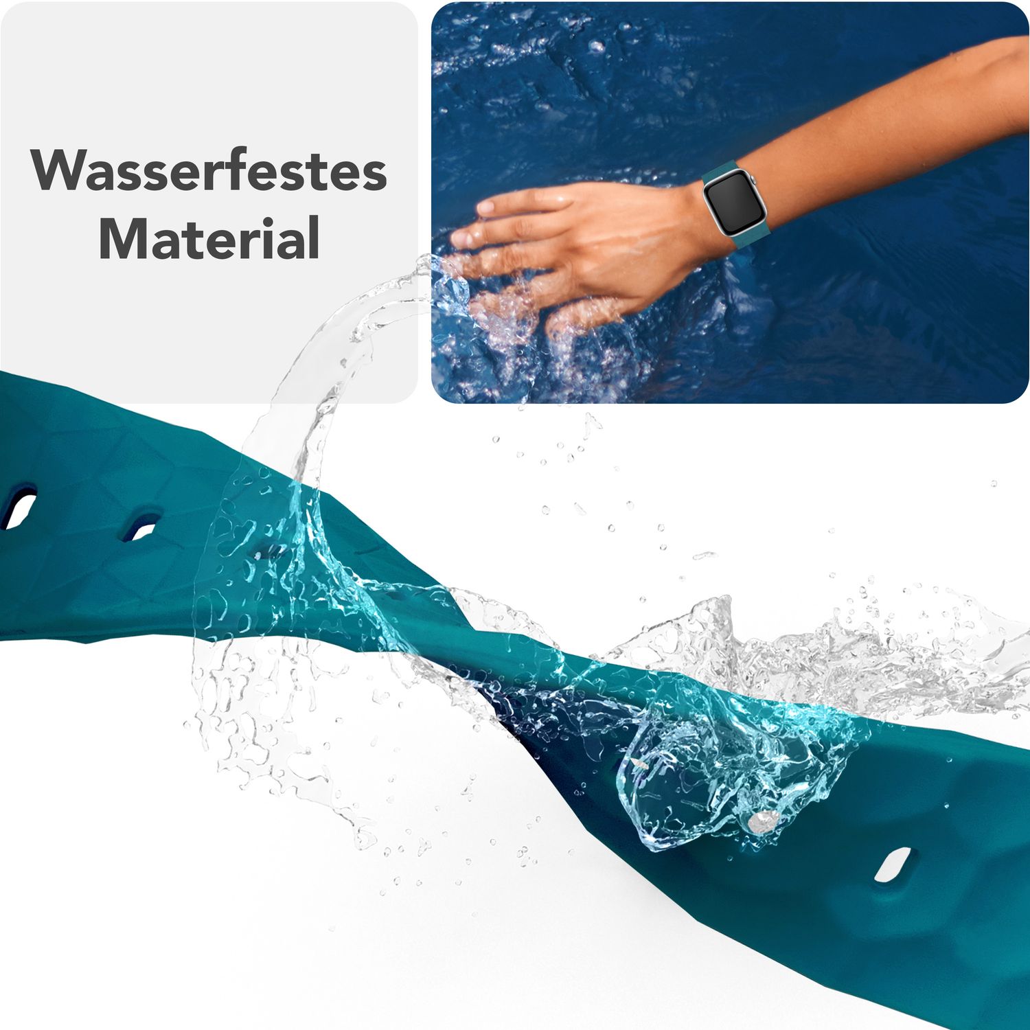 Smartwatch-Armband Silikon mit Hexagon-Struktur weiß für Apple Watch 42-49 mm