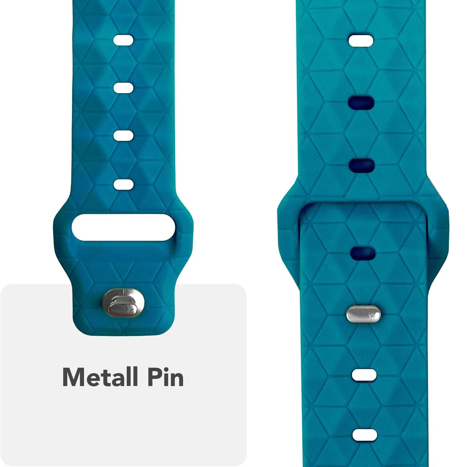 Smartwatch-Armband Silikon mit Hexagon-Struktur weiß für Apple Watch 42-49 mm
