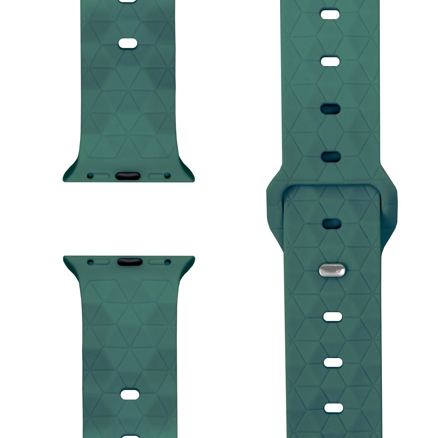 Smartwatch-Armband Silikon mit Hexagon-Struktur weiß für Apple Watch 42-49 mm
