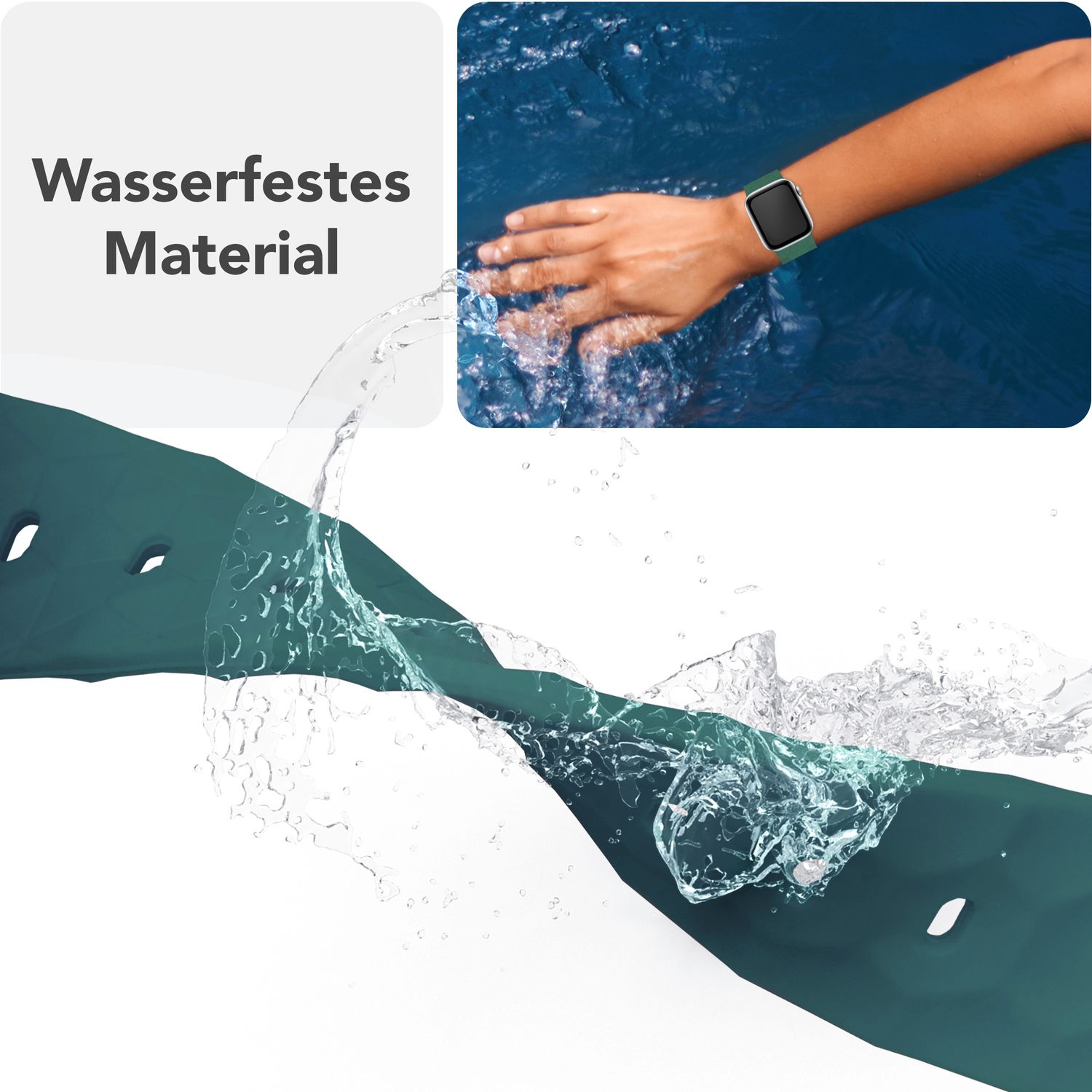 Smartwatch-Armband Silikon mit Hexagon-Struktur weiß für Apple Watch 42-49 mm