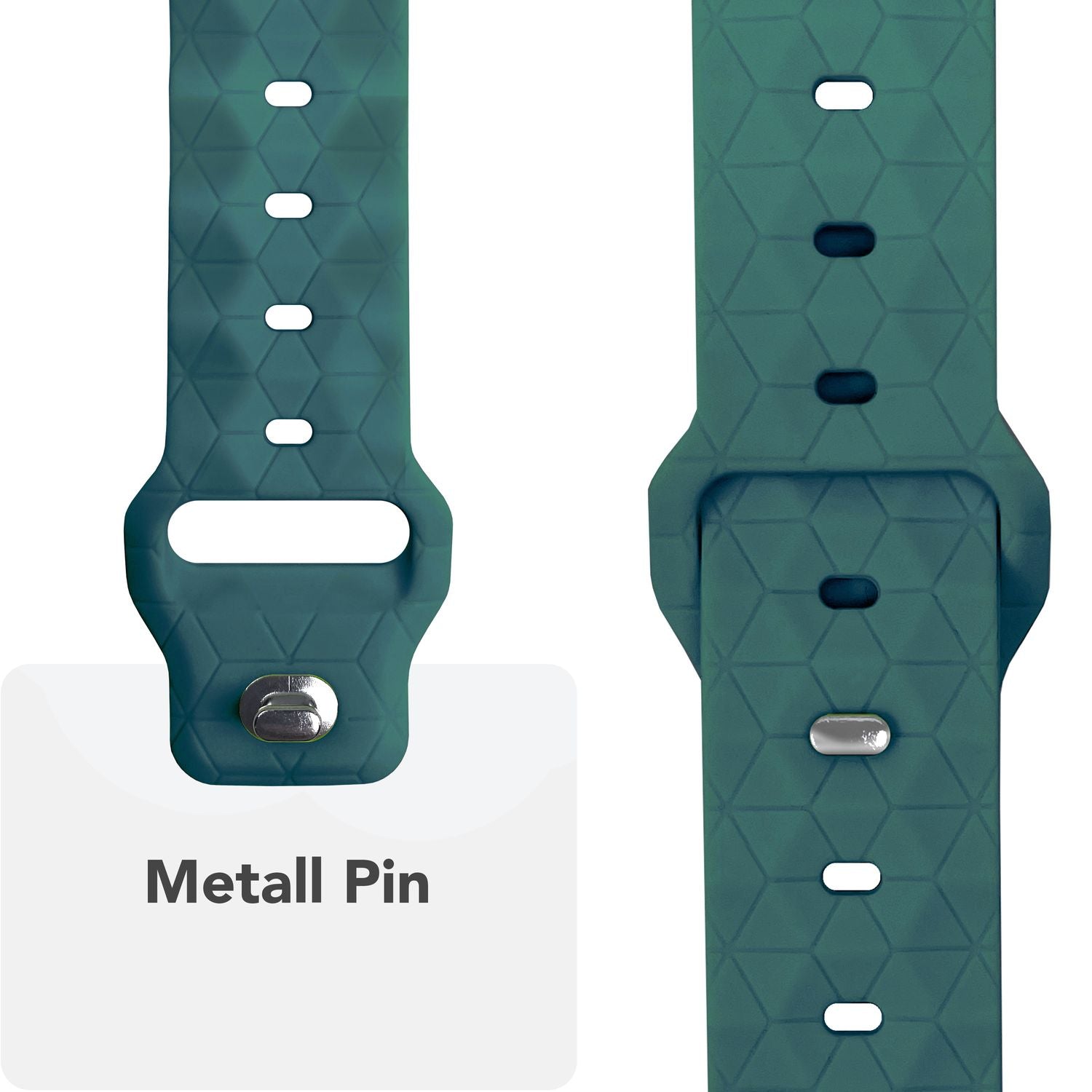 Smartwatch-Armband Silikon mit Hexagon-Struktur weiß für Apple Watch 42-49 mm