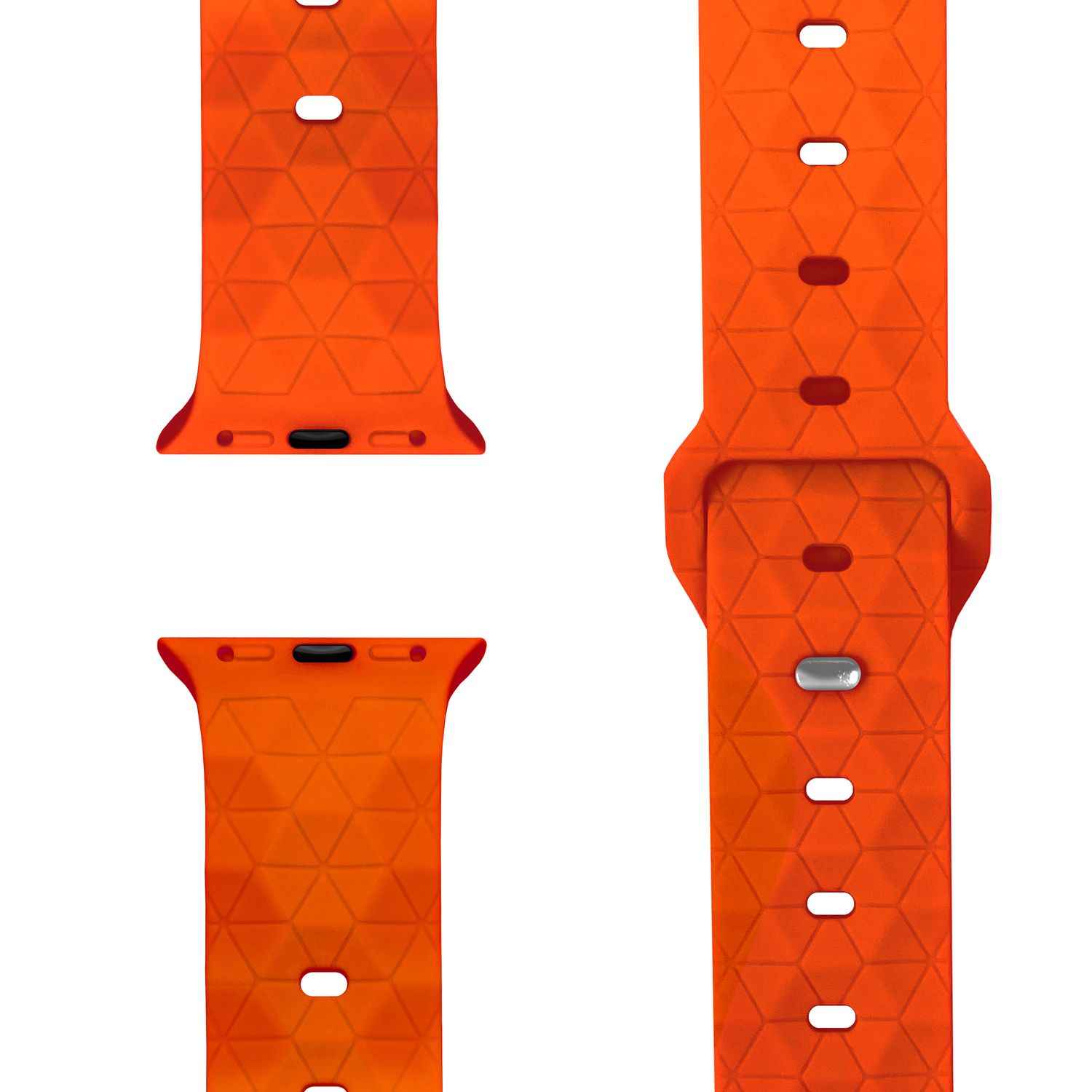 NALIA Hexion Armband für Apple Watch Series Ultra/SE/10/9/8/7/6/5/4/3/2/1, Gehäusegröße 42/44/45/46/49mm, Silikon Loop Sportarmband mit Steck-Pin & im Hexagon Design