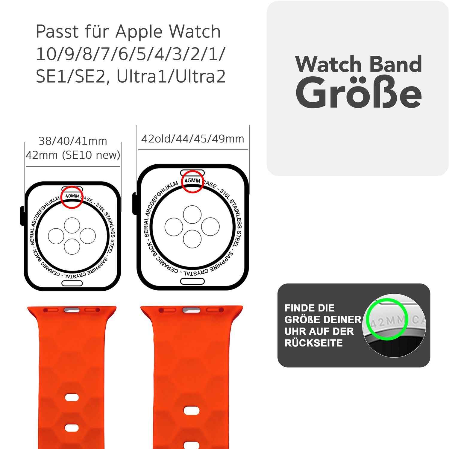 NALIA Hexion Armband für Apple Watch Series Ultra/SE/10/9/8/7/6/5/4/3/2/1, Gehäusegröße 42/44/45/46/49mm, Silikon Loop Sportarmband mit Steck-Pin & im Hexagon Design