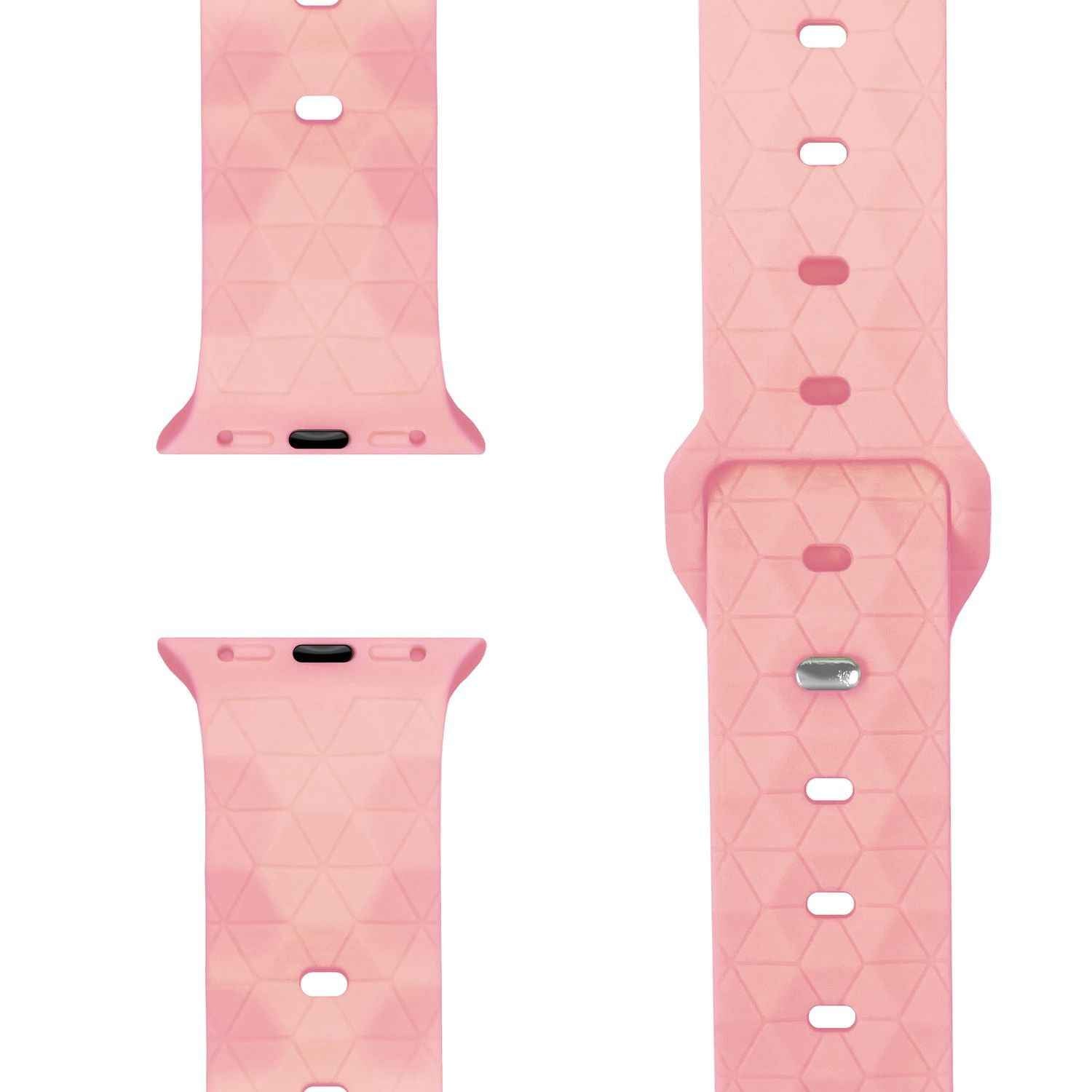 NALIA Hexion Armband für Apple Watch Series Ultra/SE/10/9/8/7/6/5/4/3/2/1, Gehäusegröße 42/44/45/46/49mm, Silikon Loop Sportarmband mit Steck-Pin & im Hexagon Design