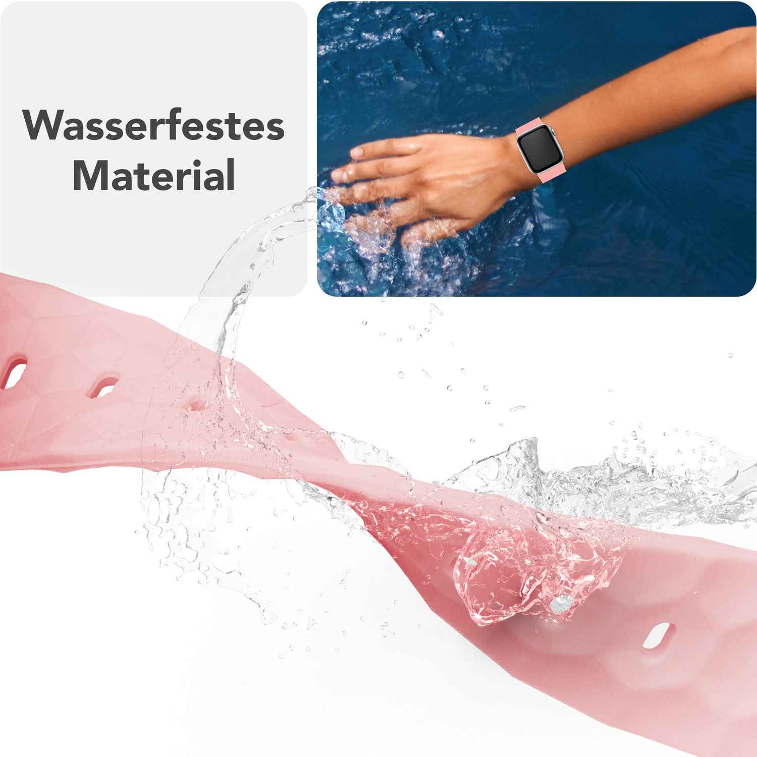 NALIA Hexion Armband für Apple Watch Series Ultra/SE/10/9/8/7/6/5/4/3/2/1, Gehäusegröße 42/44/45/46/49mm, Silikon Loop Sportarmband mit Steck-Pin & im Hexagon Design