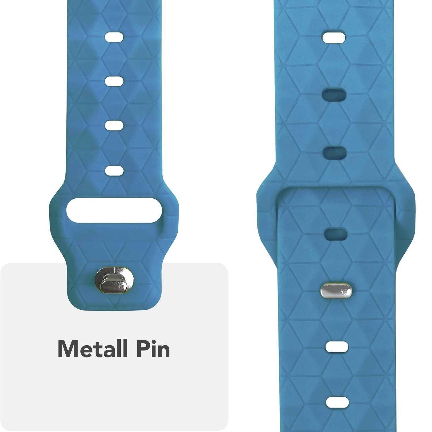 NALIA Hexion Armband für Apple Watch Series Ultra/SE/10/9/8/7/6/5/4/3/2/1, Gehäusegröße 42/44/45/46/49mm, Silikon Loop Sportarmband mit Steck-Pin & im Hexagon Design