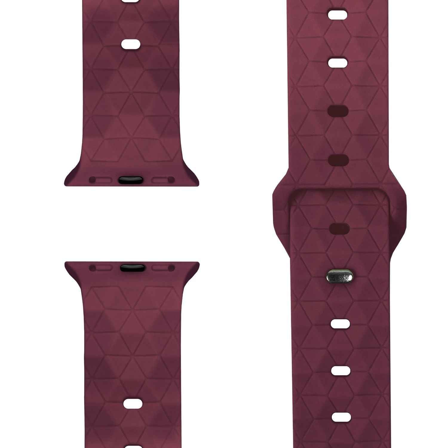 NALIA Hexion Armband für Apple Watch Series Ultra/SE/10/9/8/7/6/5/4/3/2/1, Gehäusegröße 42/44/45/46/49mm, Silikon Loop Sportarmband mit Steck-Pin & im Hexagon Design