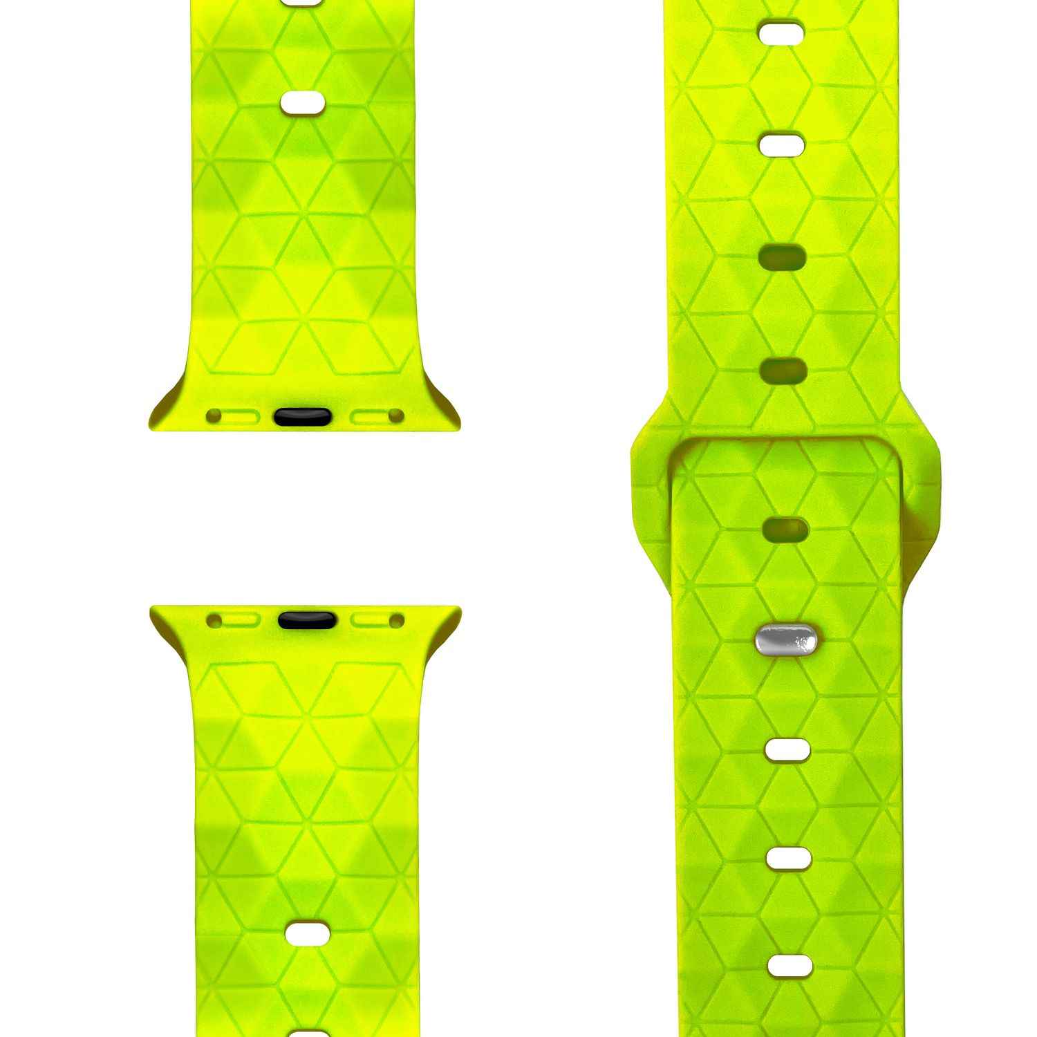 NALIA Hexion Armband für Apple Watch Series Ultra/SE/10/9/8/7/6/5/4/3/2/1, Gehäusegröße 42/44/45/46/49mm, Silikon Loop Sportarmband mit Steck-Pin & im Hexagon Design