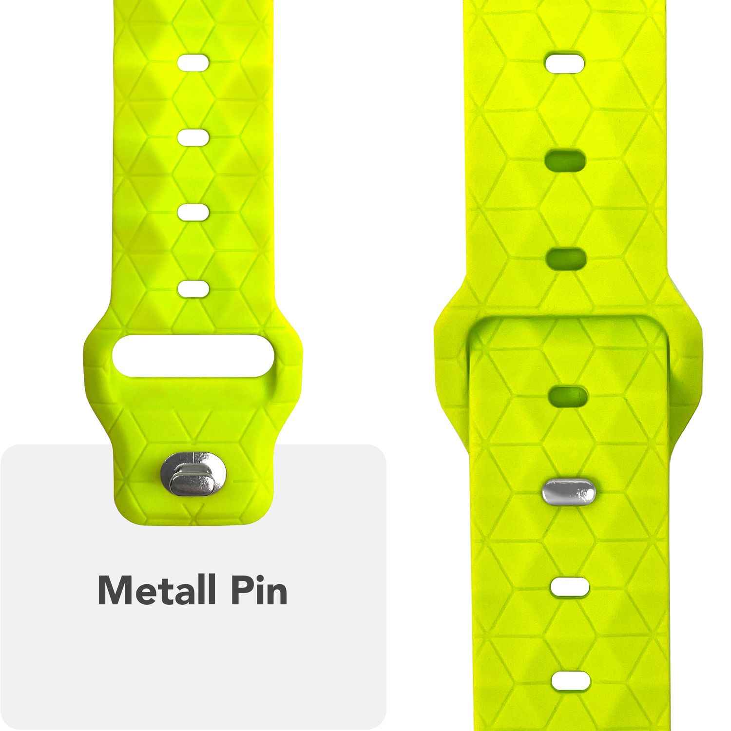 NALIA Hexion Armband für Apple Watch Series Ultra/SE/10/9/8/7/6/5/4/3/2/1, Gehäusegröße 42/44/45/46/49mm, Silikon Loop Sportarmband mit Steck-Pin & im Hexagon Design