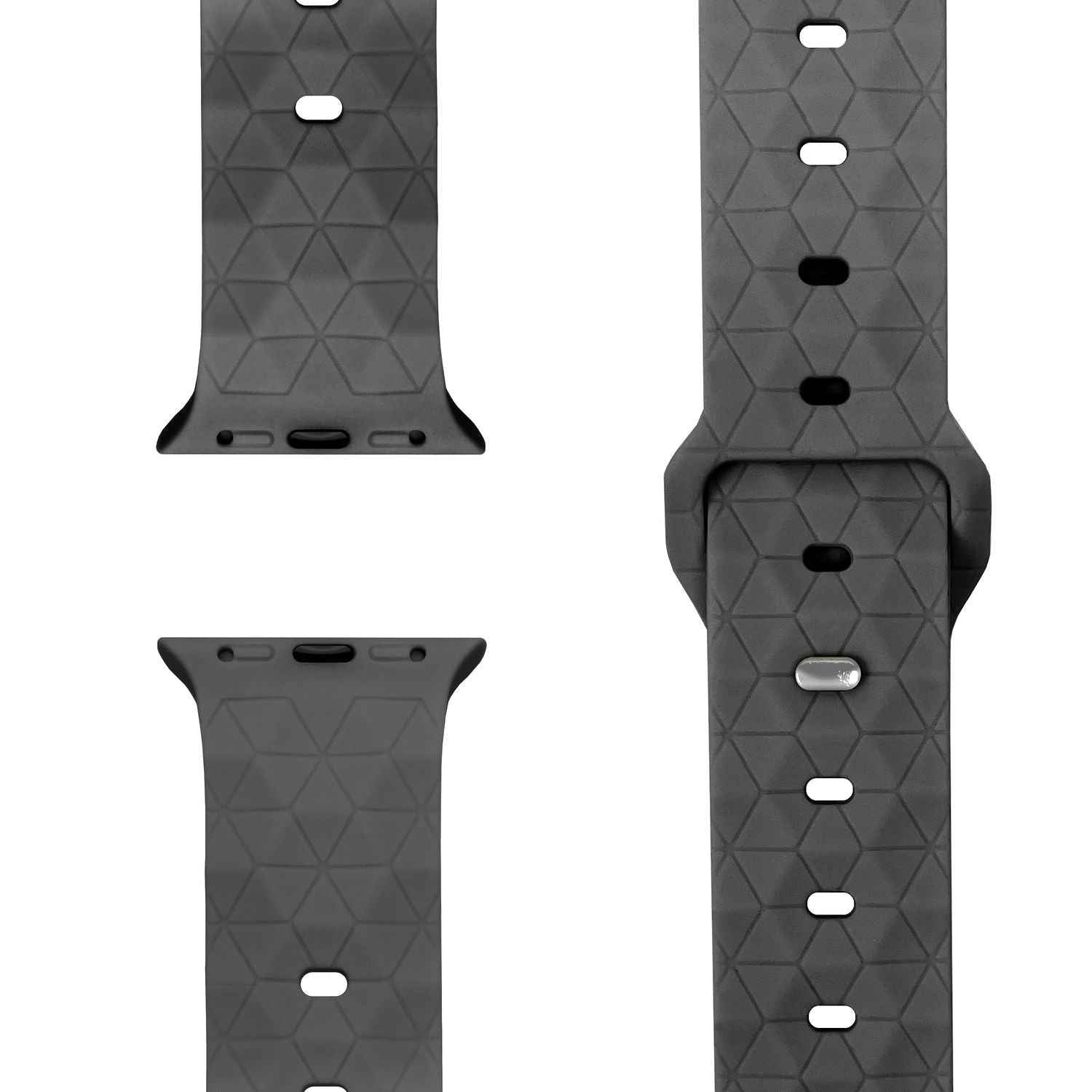 NALIA Hexion Armband für Apple Watch Series Ultra/SE/10/9/8/7/6/5/4/3/2/1, Gehäusegröße 42/44/45/46/49mm, Silikon Loop Sportarmband mit Steck-Pin & im Hexagon Design