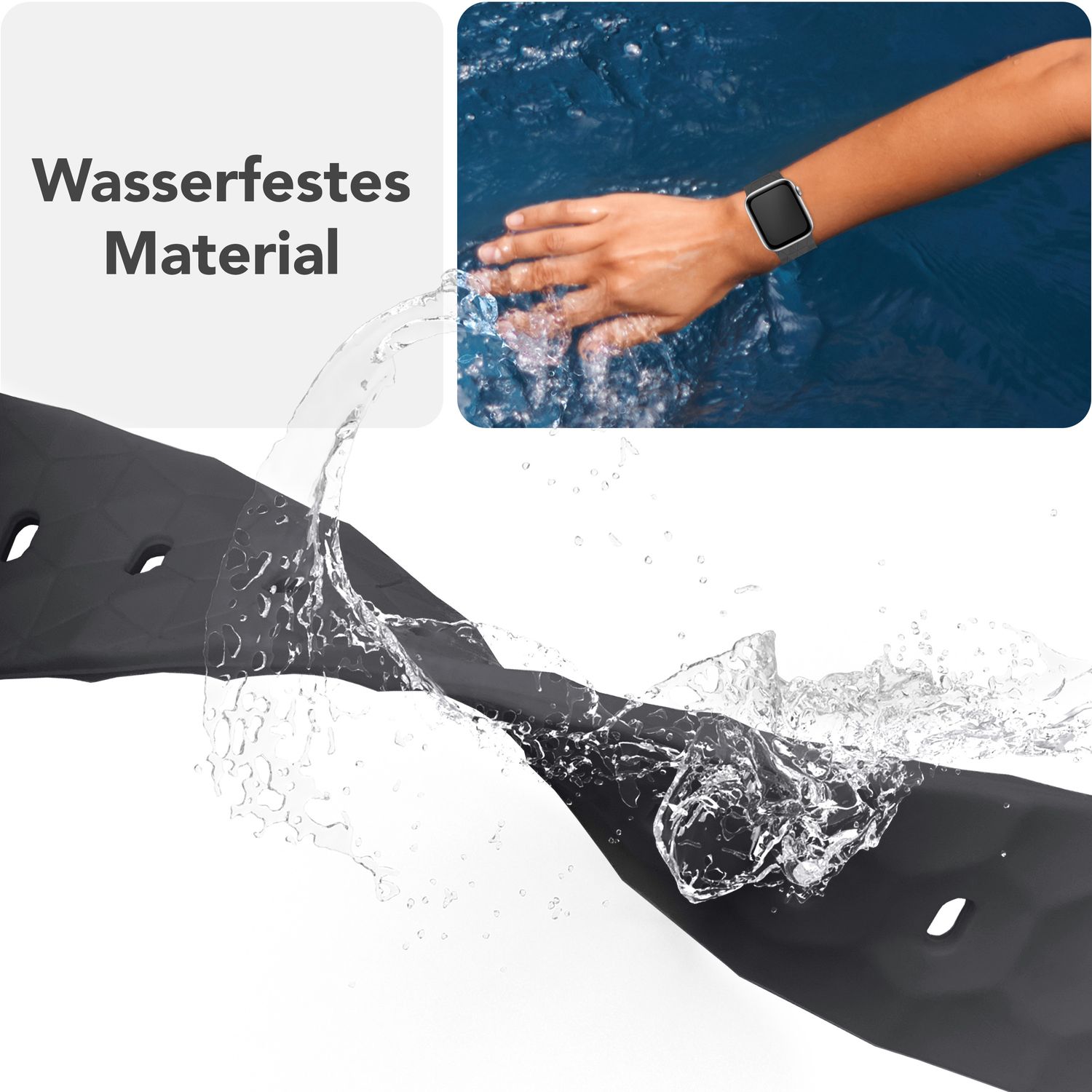 Smartwatch-Armband Silikon mit Hexagon-Struktur weiß für Apple Watch 42-49 mm