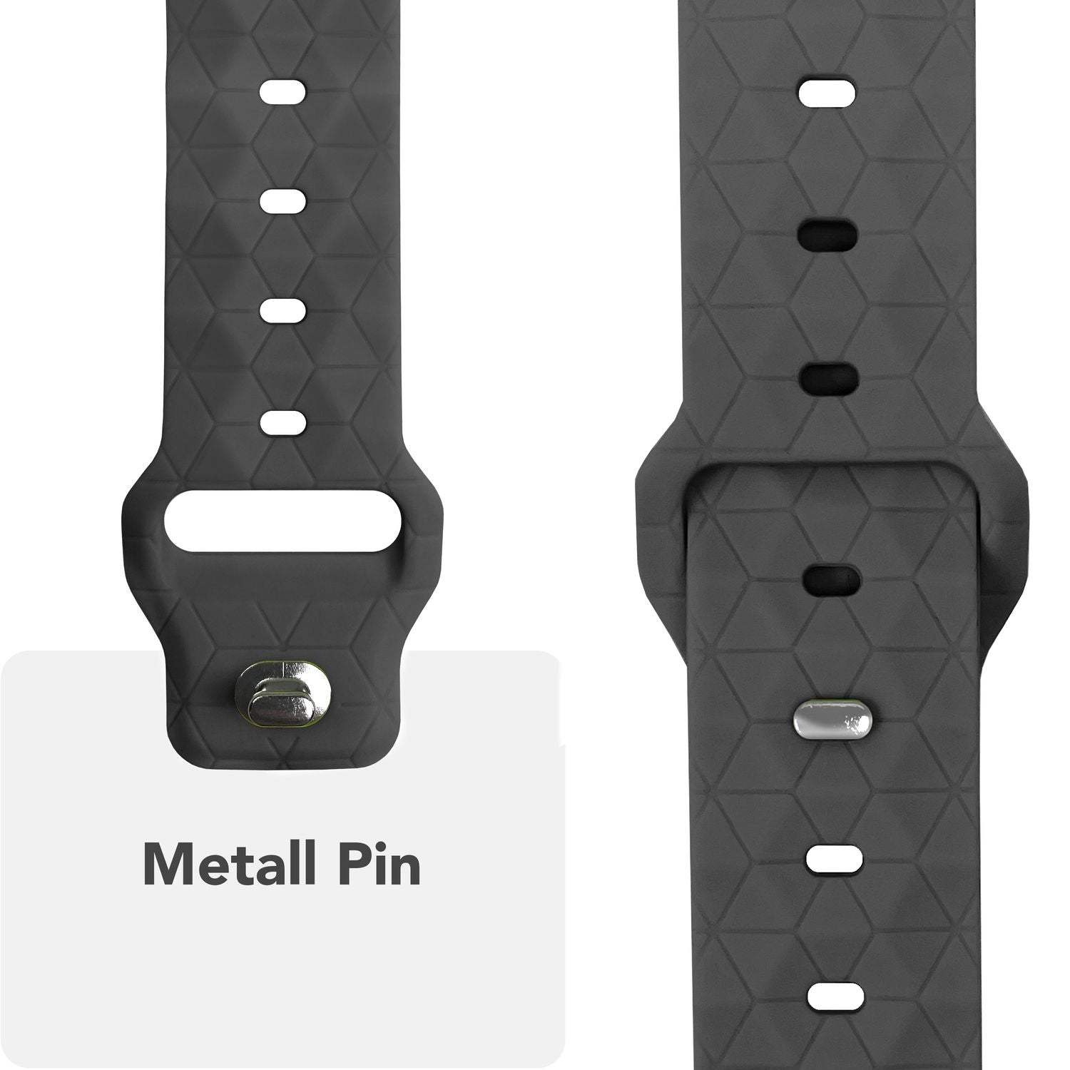 Smartwatch-Armband Silikon mit Hexagon-Struktur weiß für Apple Watch 42-49 mm
