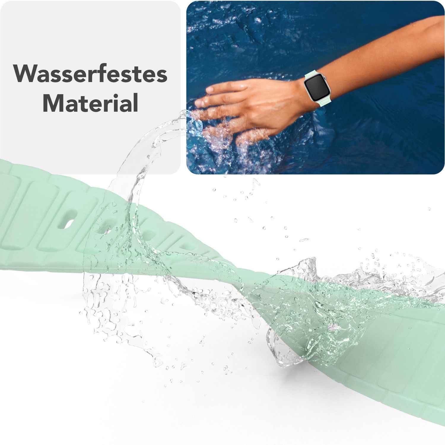 NALIA Pulse Armband für Apple Watch Series SE/10/9/8/7/6/5/4/3/2/1, Gehäusegröße 38/40/41/42mm, 3D Textur Silikon Sportarmband mit Steck-Pin Verschluss