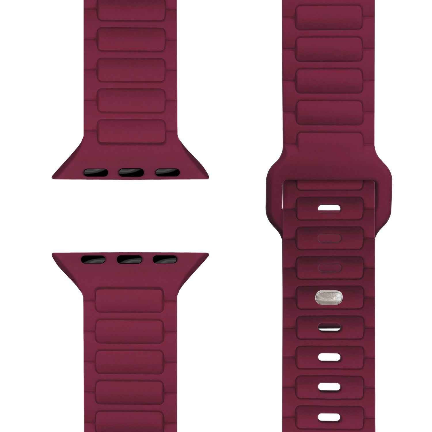 NALIA Pulse Armband für Apple Watch Series SE/10/9/8/7/6/5/4/3/2/1, Gehäusegröße 38/40/41/42mm, 3D Textur Silikon Sportarmband mit Steck-Pin Verschluss