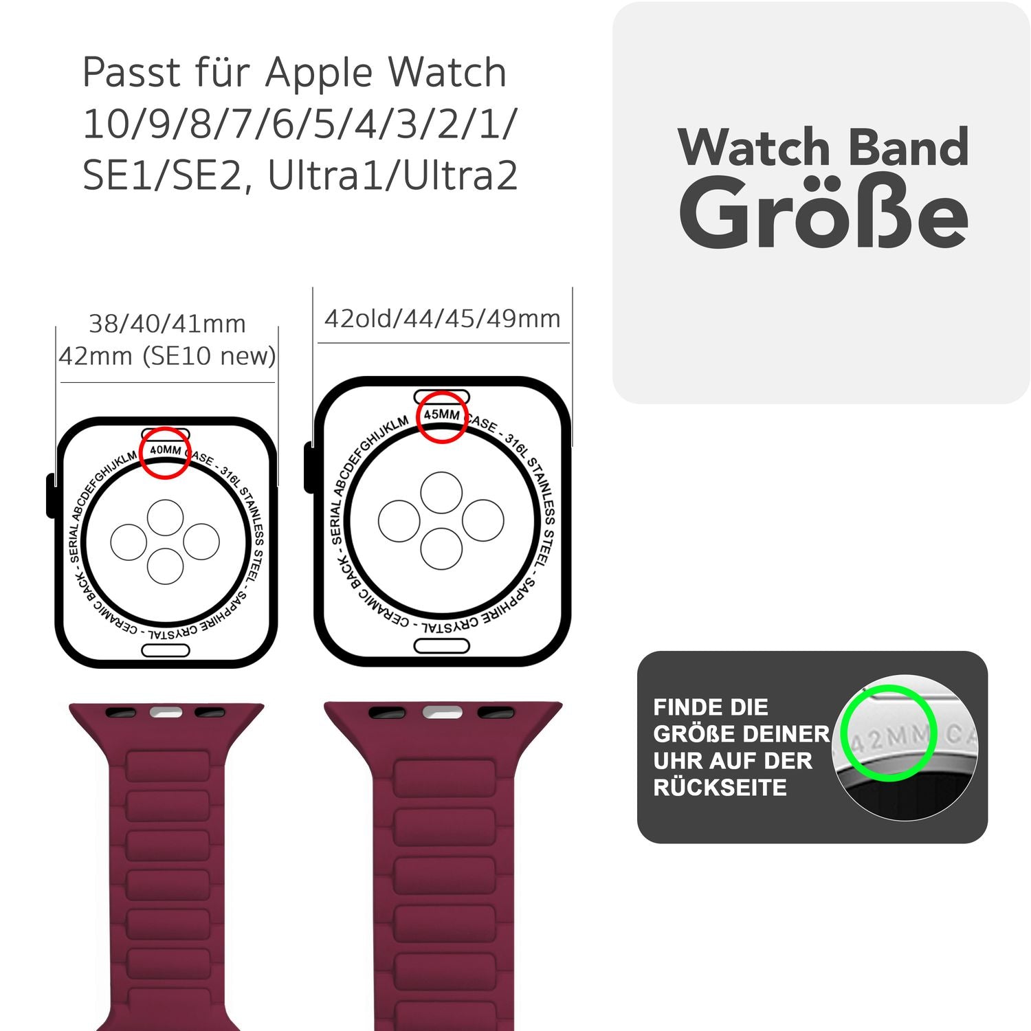 Smartwatch-Armband Silikon 3D-Textur 38/40/41/42 mm für Apple Watch