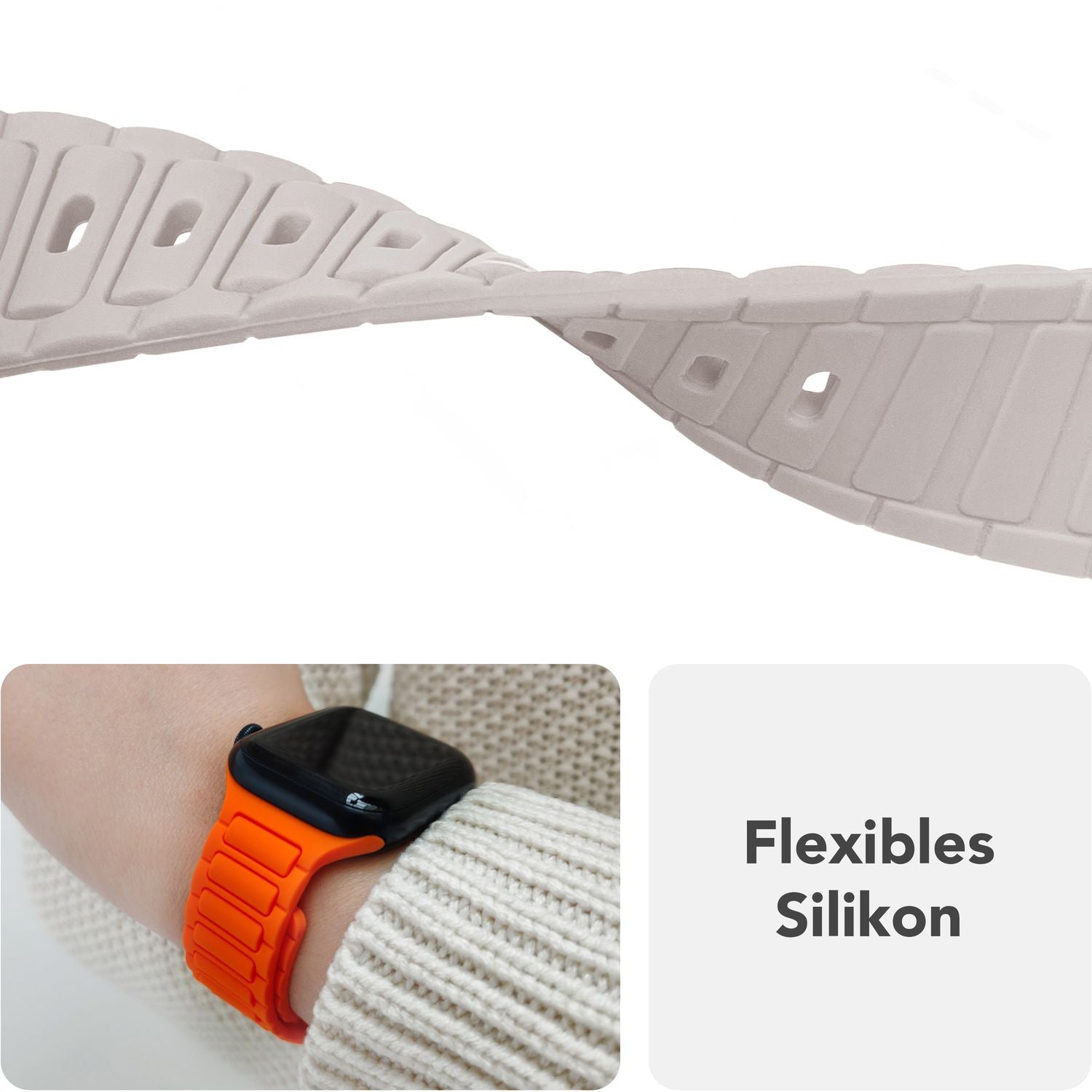 Smartwatch-Armband Silikon 3D-Textur 38/40/41/42 mm für Apple Watch