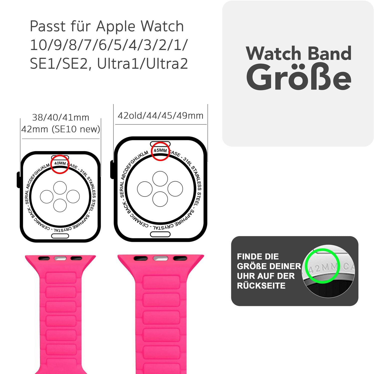Smartwatch-Armband Silikon 3D-Textur 38/40/41/42 mm für Apple Watch