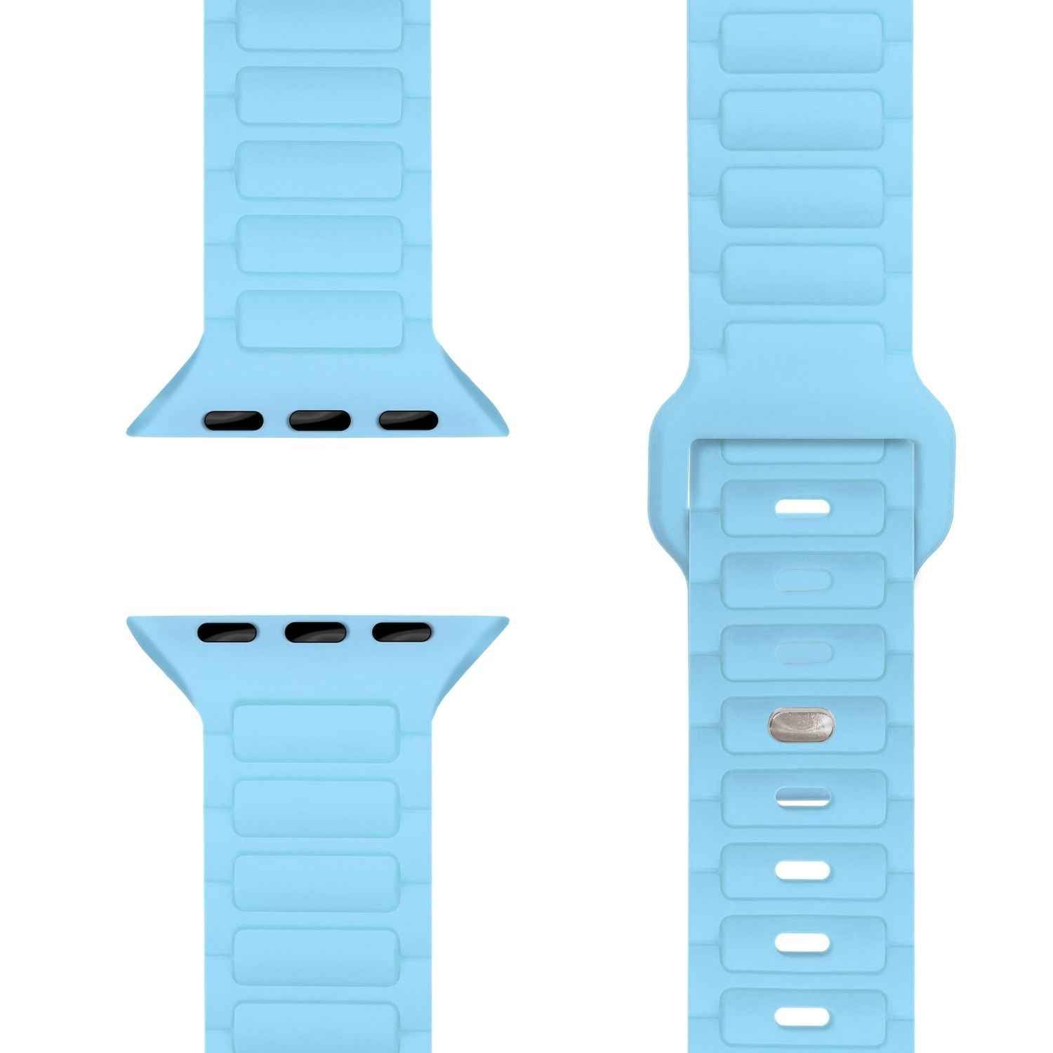 NALIA Pulse Armband für Apple Watch Series SE/10/9/8/7/6/5/4/3/2/1, Gehäusegröße 38/40/41/42mm, 3D Textur Silikon Sportarmband mit Steck-Pin Verschluss